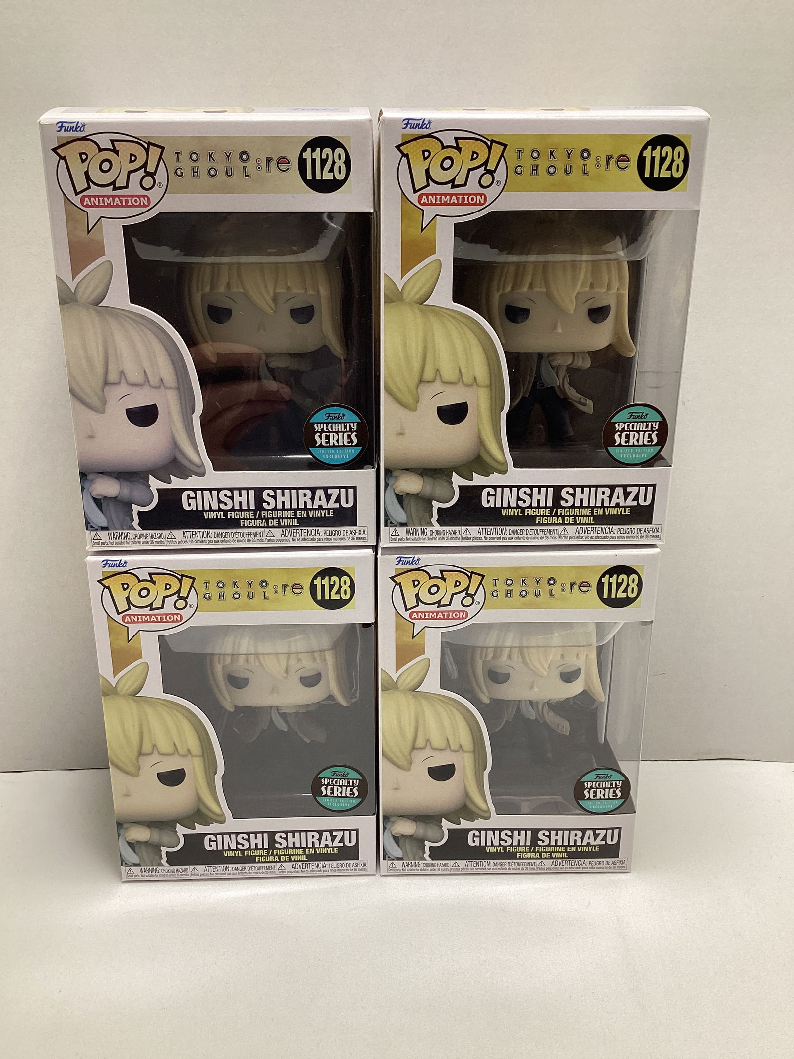 Four Tokyo Ghoul Re Ginshi Shirazu Specialty Series Funko Pops: .