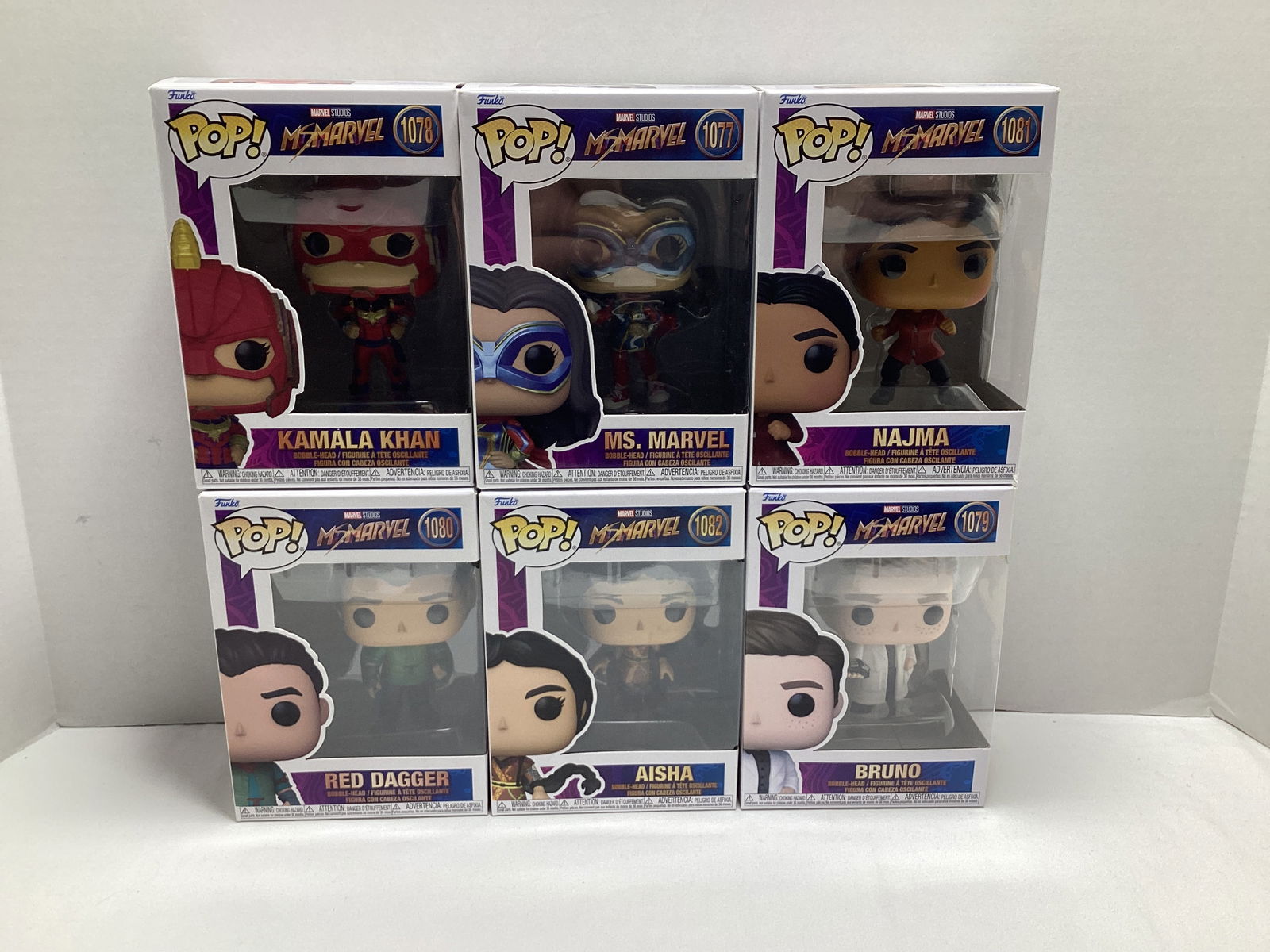Six Marvel Comics Ms. Marvel Funko Pops (1 of 5)