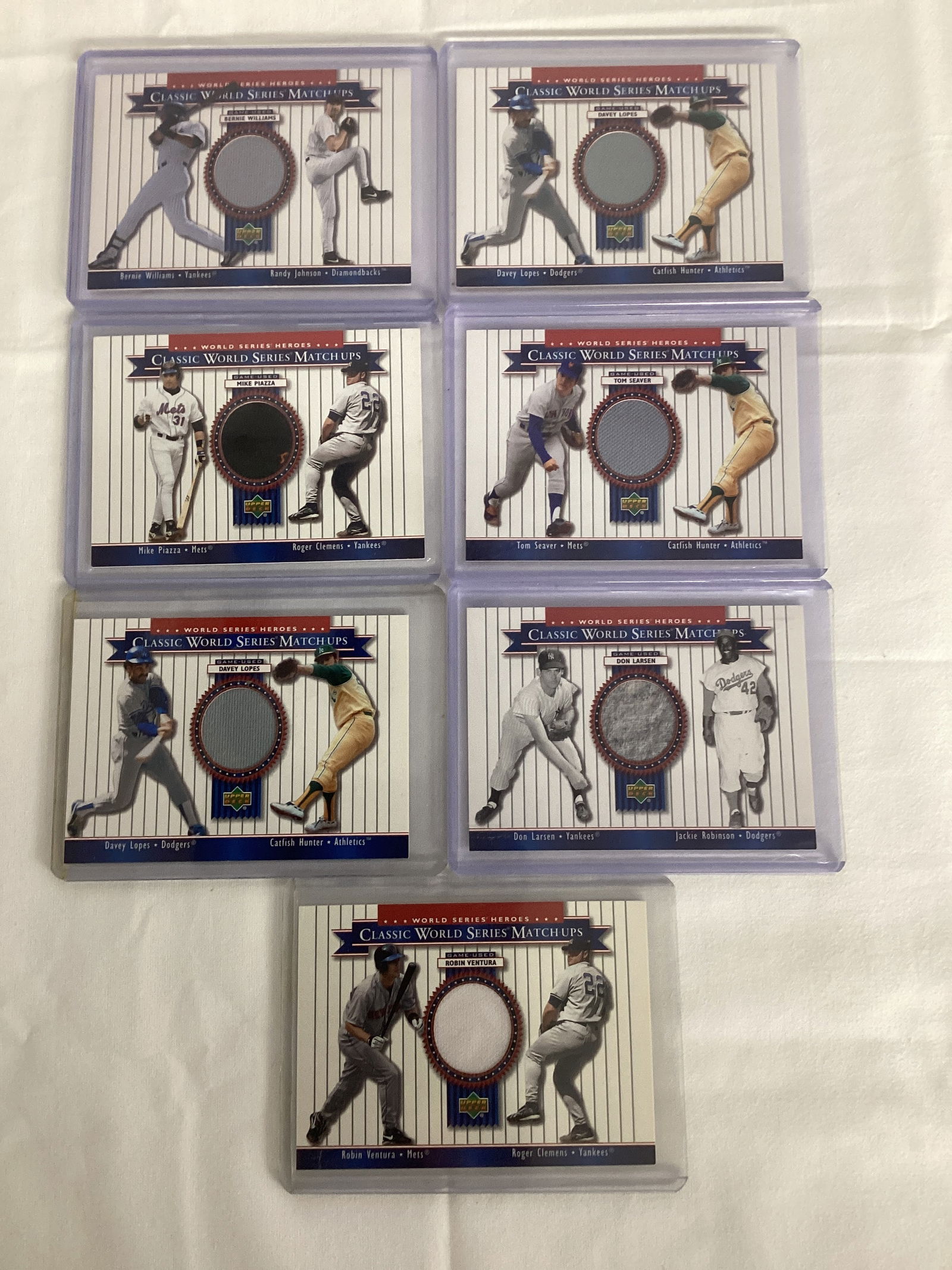 Seven Upper Deck Classic World Series Matchups Baseball Relic Cards: . 