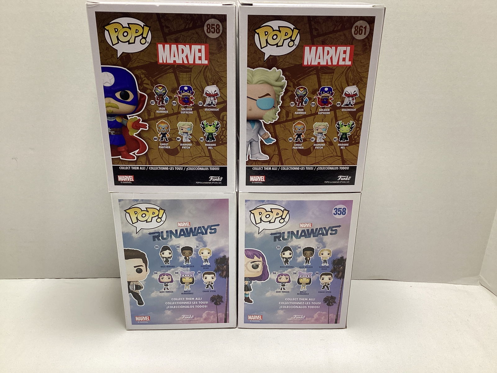 Four Marvel Runaways and Infinity Warp Funko Pops - 4