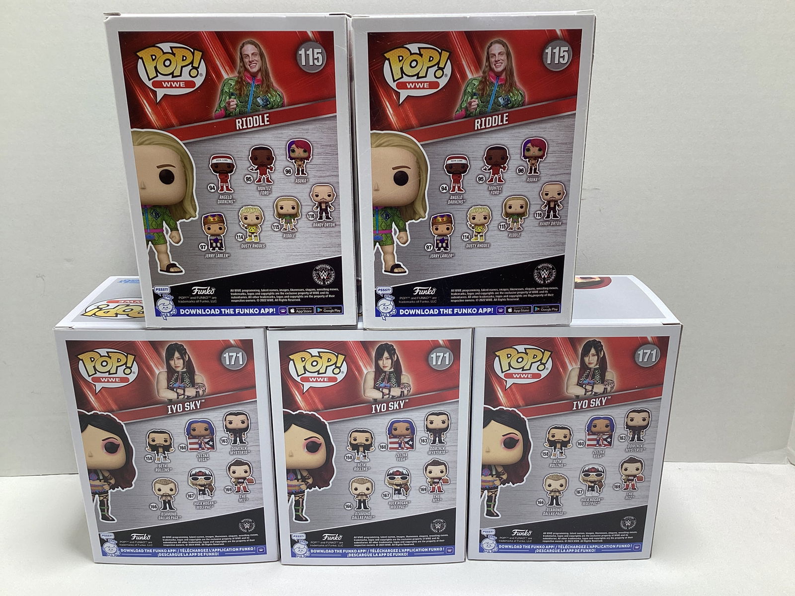 Five WWE Funko Pops - 5