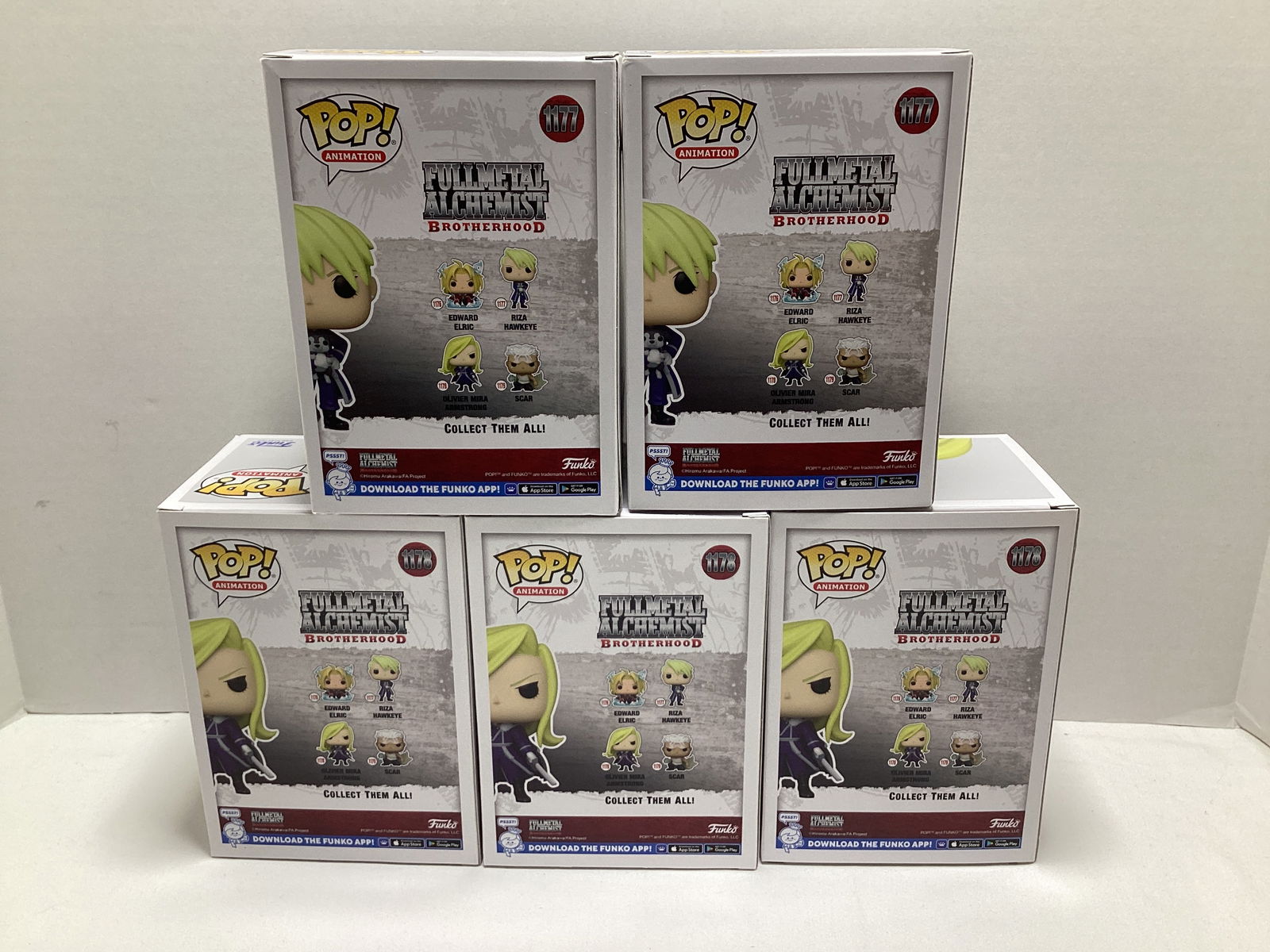 Five Fullmetal Alchemist Anime Funko Pops - 5