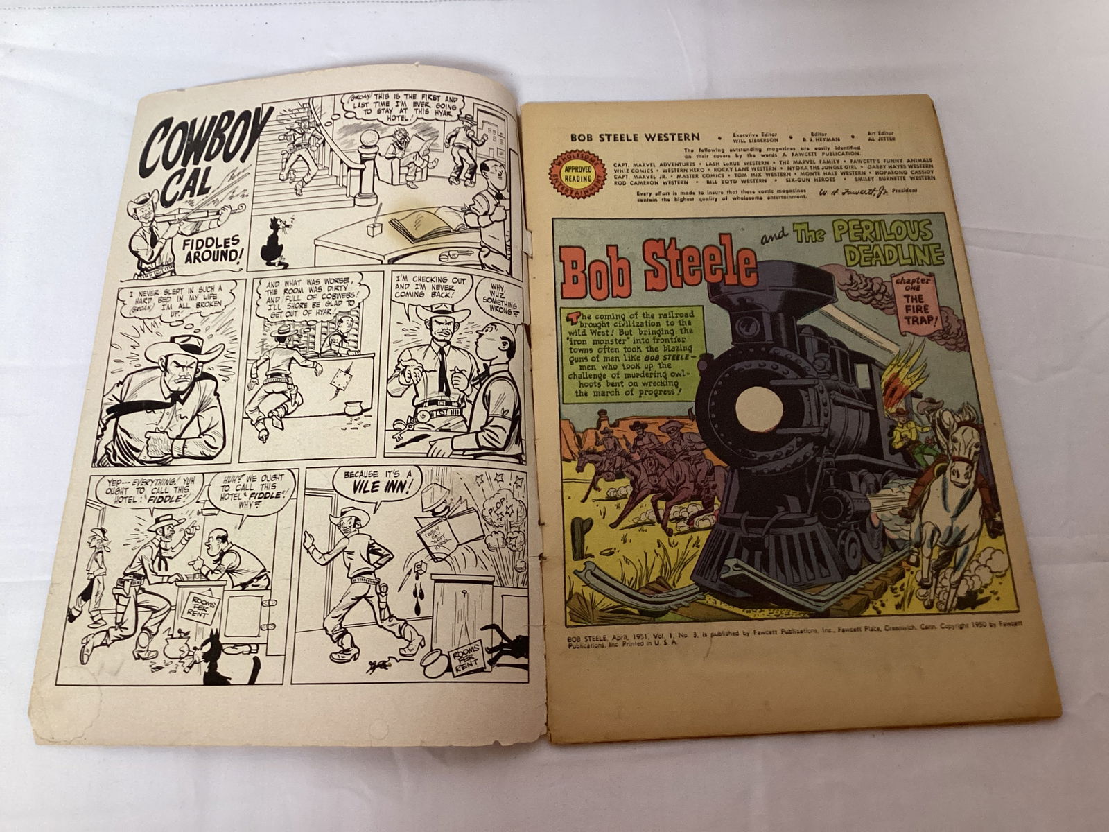 Bob Steele Western 3 Fawcett Comic Book - 6