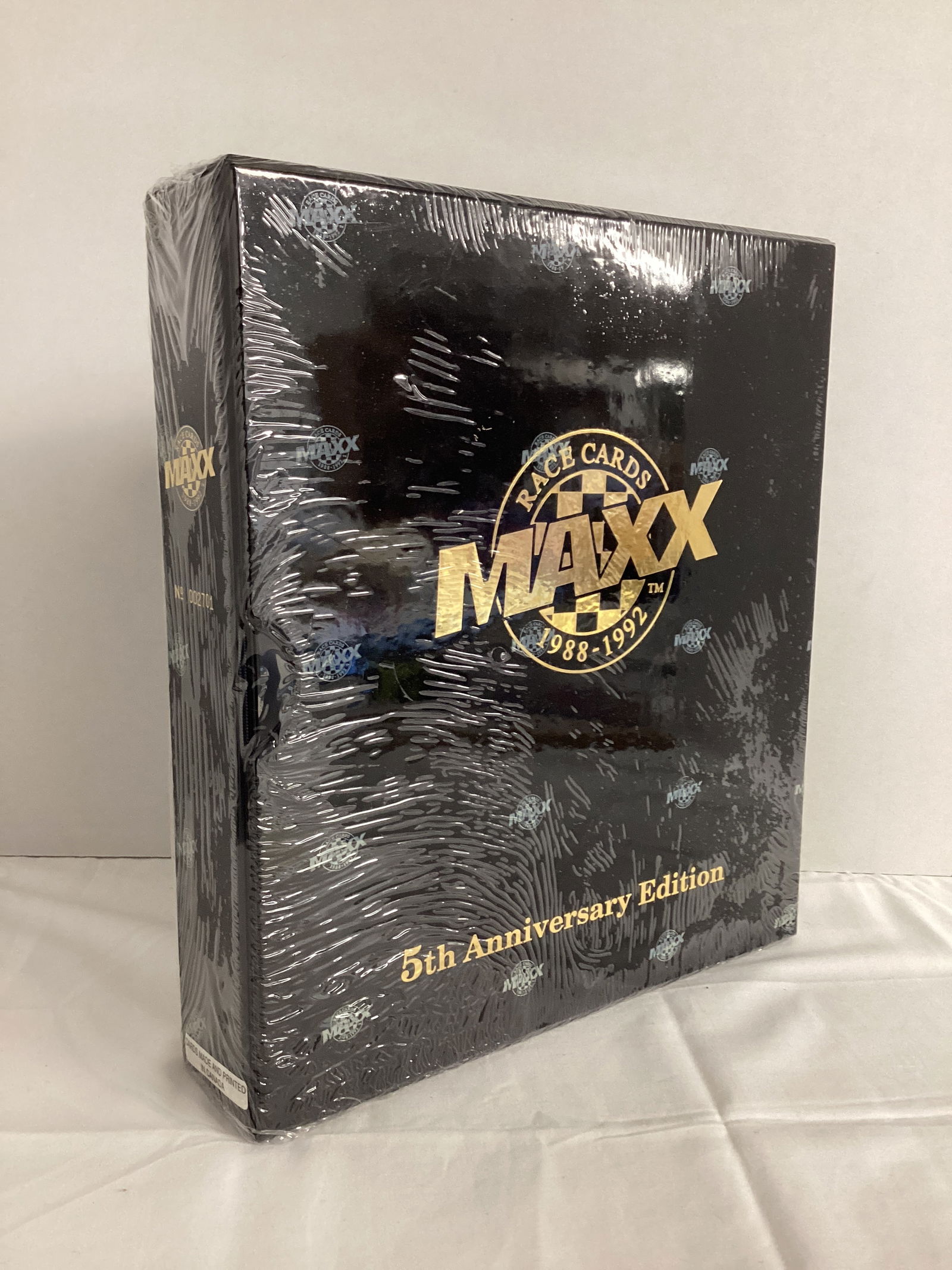 Sealed 1992 Maxx NASCAR Racing Card Set: cards, binder, and slipcase, 5th Anniversary Edition, numbered 2701 