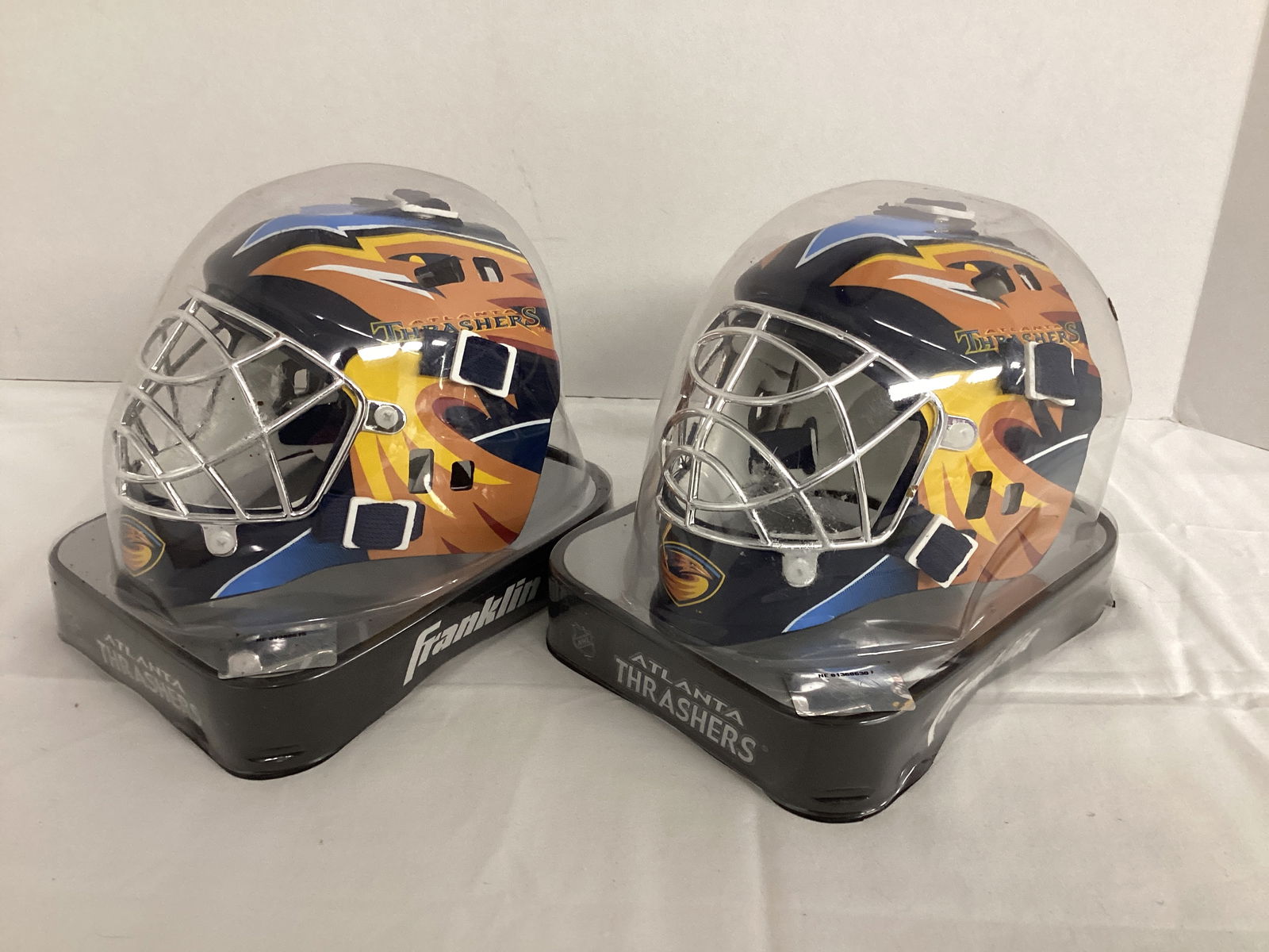 Two NHL Atlanta Thrashers Hockey Mini Helmets: . 