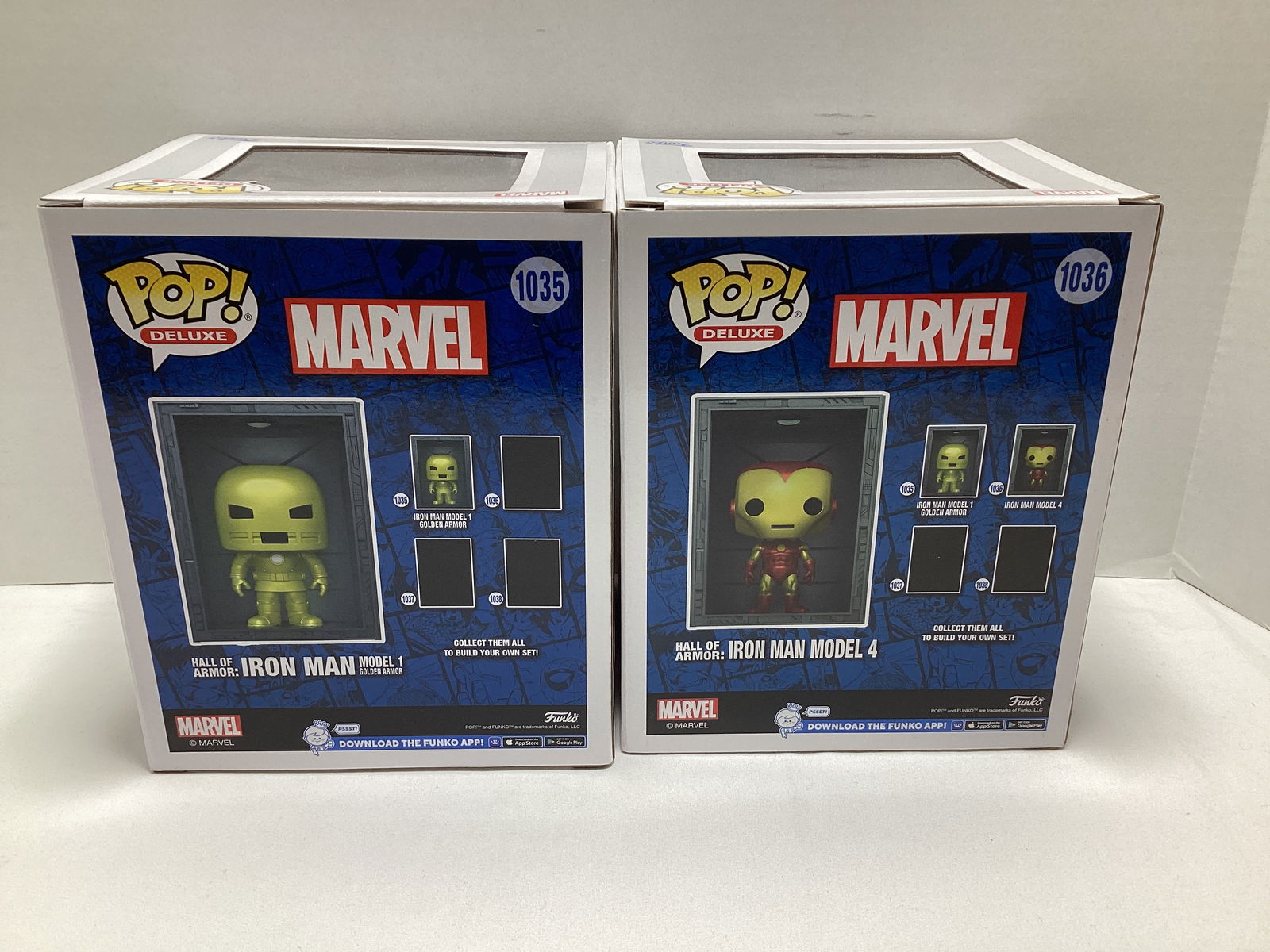 Marvel Hall of Armor Iron Man Mk 1 and Mk 4 Funko Deluxe Funko Pops - 4