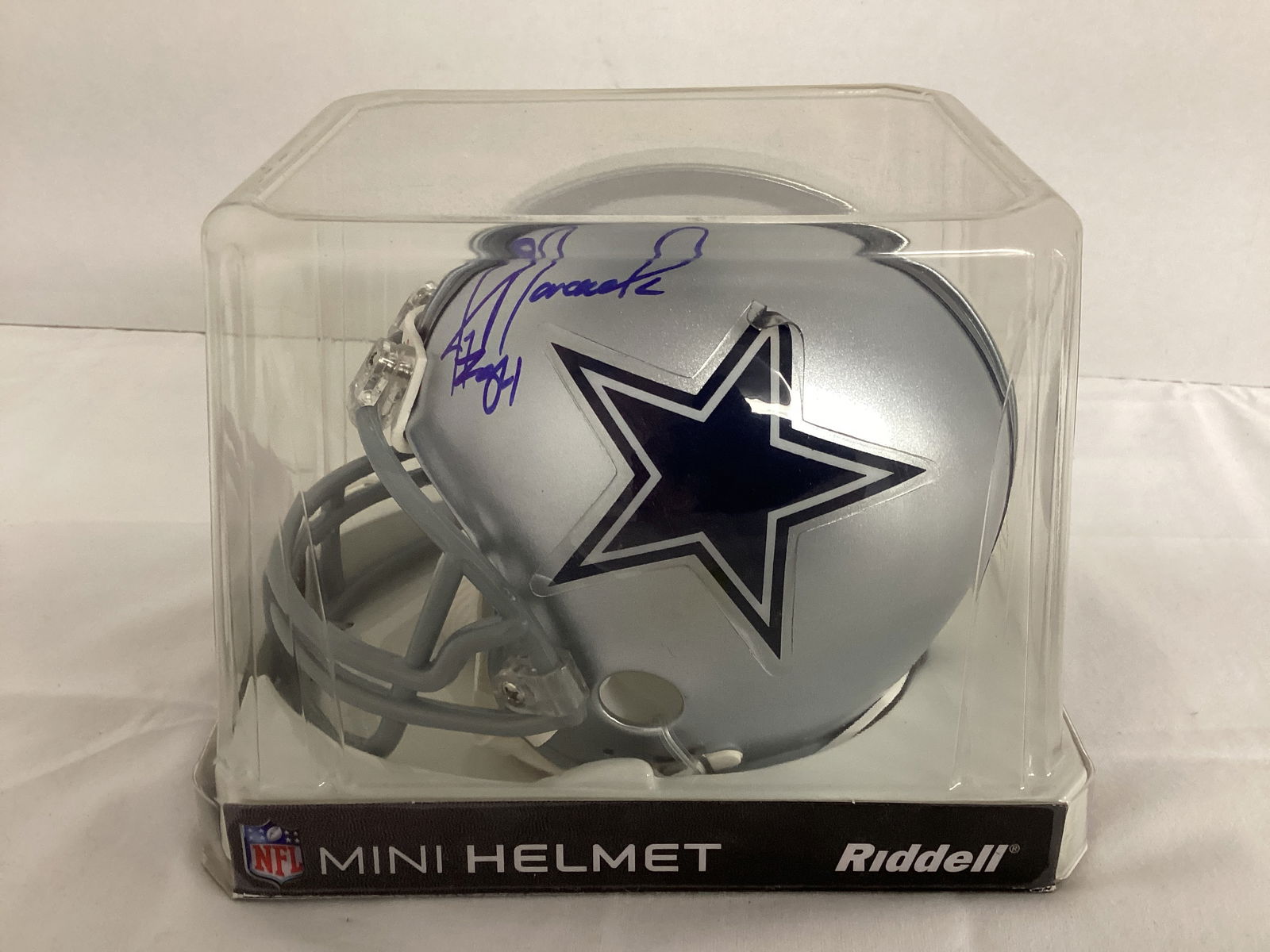 Jay Novacek Signed Dallas Cowboys Mini Helmet: no coa, helmet decals peeling 
