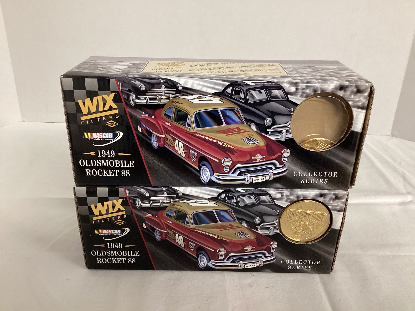Two ERTL Wix NASCAR 50th Anniversary 1949 Oldsmobile Rocket 88 1:25 Scale Diecasts (1 of 7)