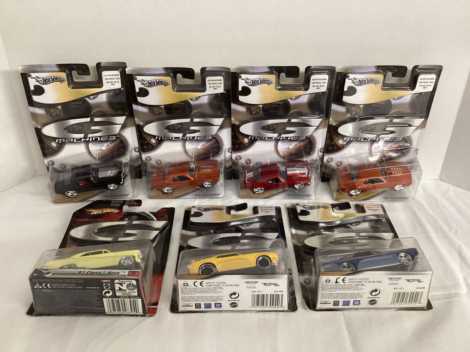 Seven Hot Wheels G-Machines Diecasts: .