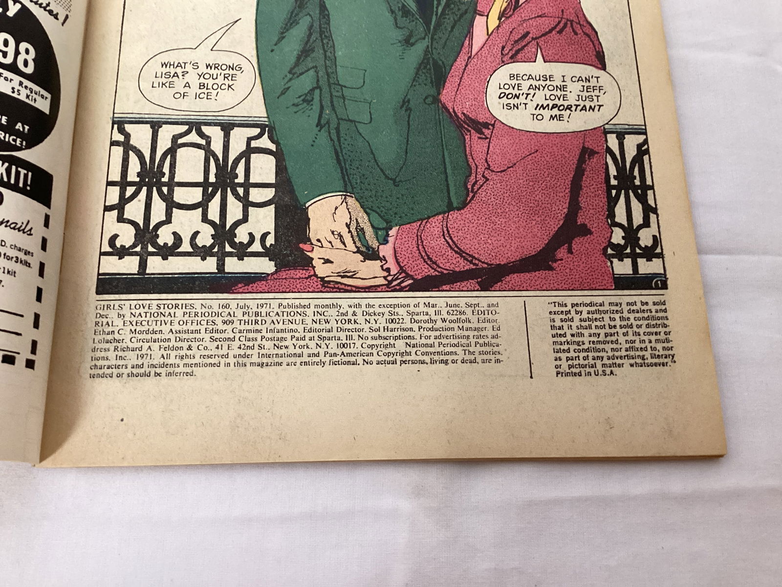 Girls' Love Stories 160 DC Comic Book - 7