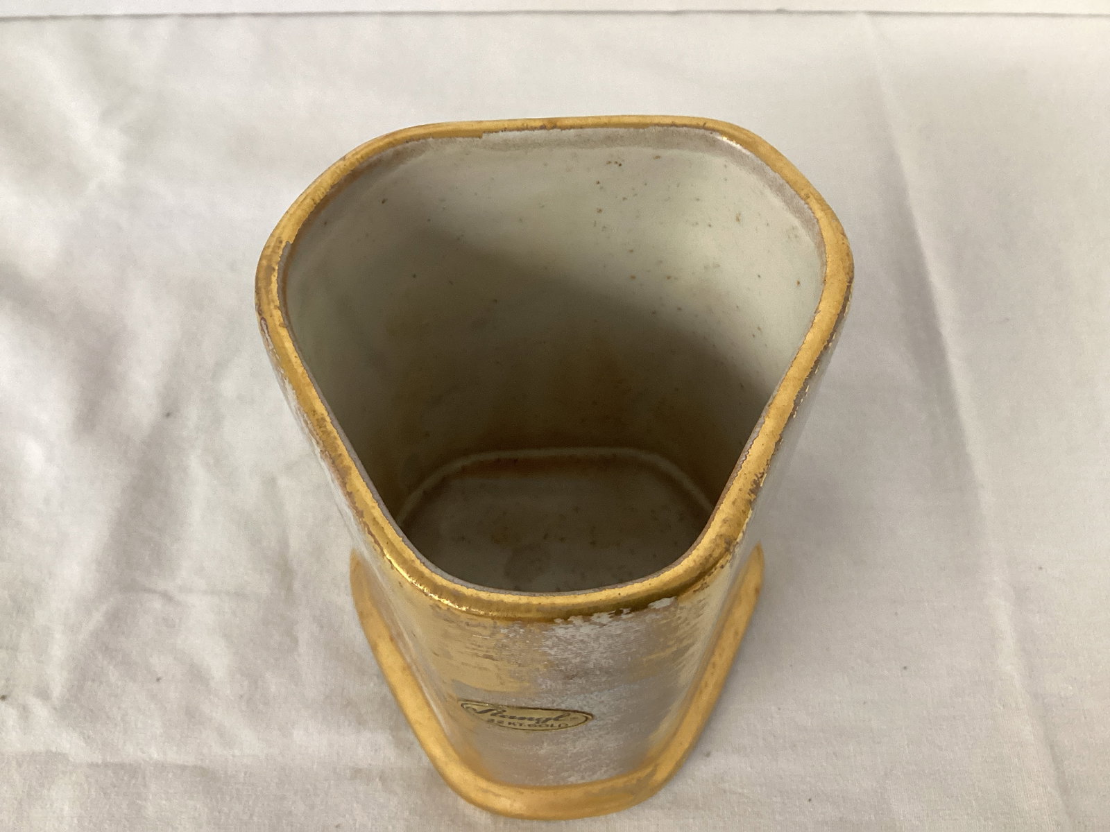 Stangl Pottery 22K Gold Leaf Pencil Holder Made Exclusively for Try-Rex Pencils - 2