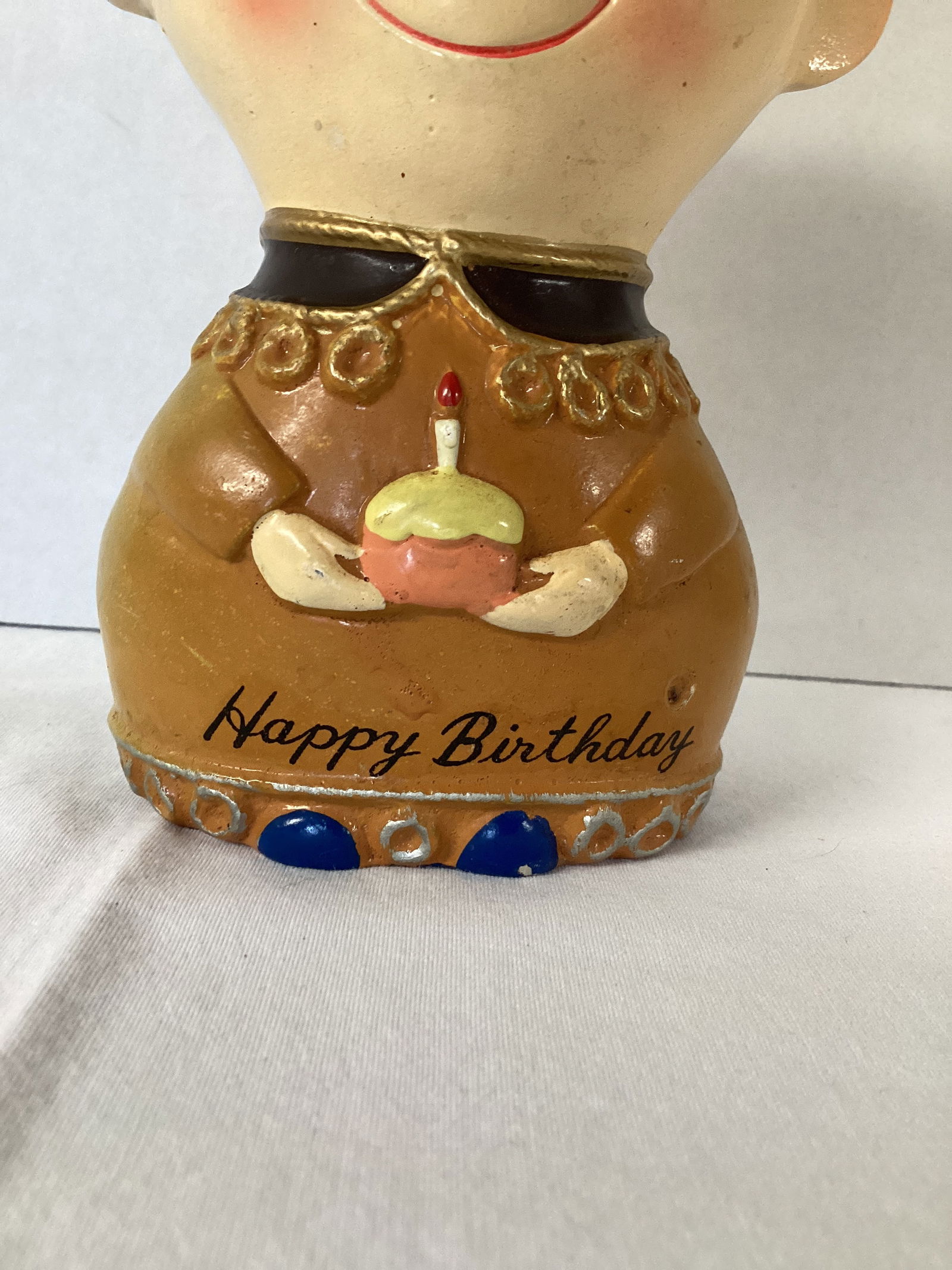 Vintage Lego Japan Happy Birthday Figural Coin Bank - 2