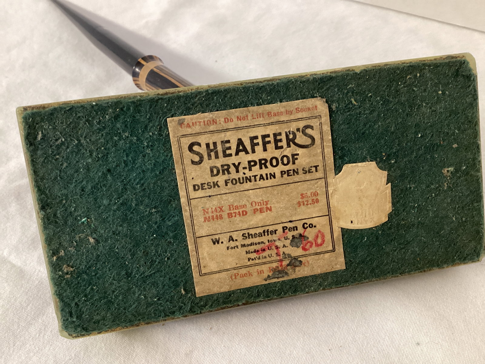 Sheaffer's Dry-Proof Desk Fountain Pen Set and Sword Shaped Letter Opener - 6