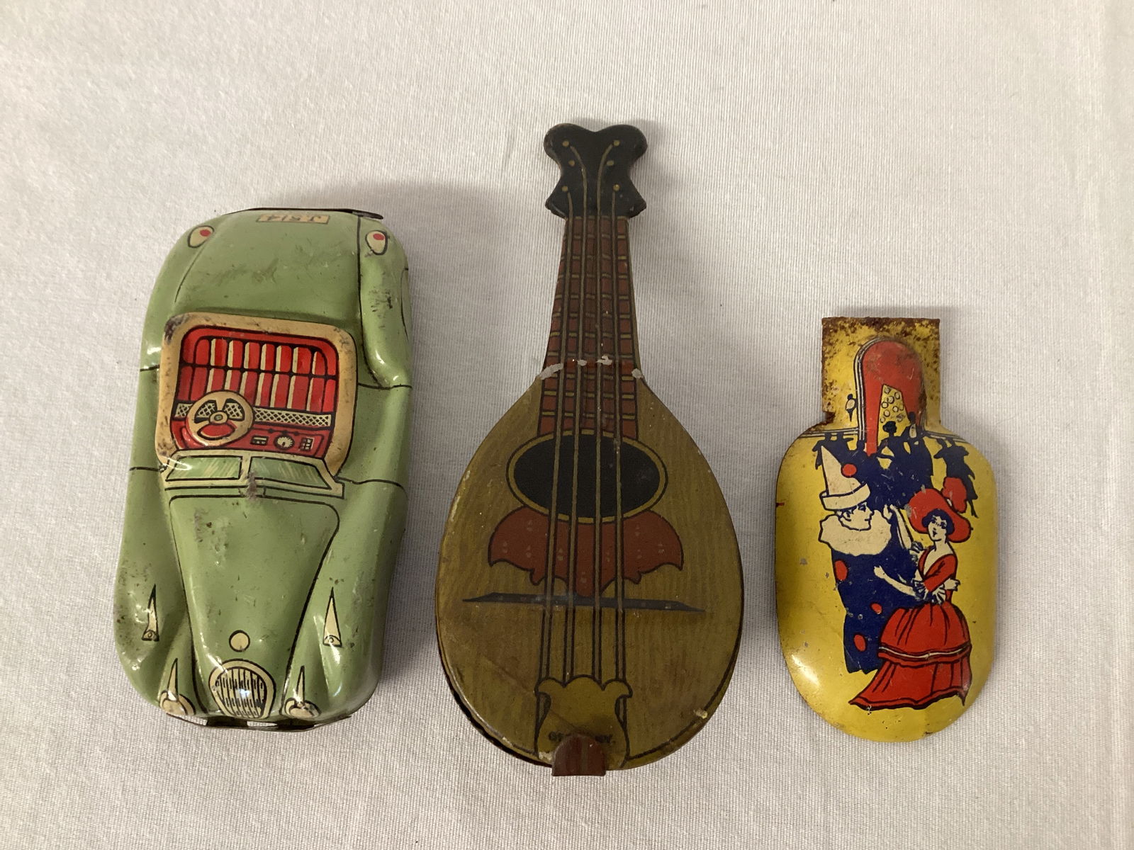 Three Vintage Tin Litho Toys: see photos for sizes and condition