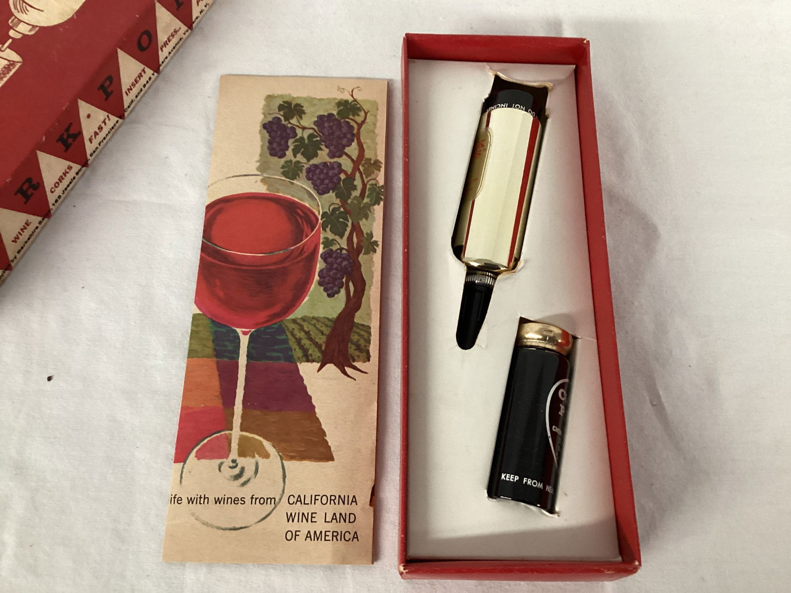 Vintage Stero Chemical Mfg. Cork Pops Wine Bottle Opener in Box - 4