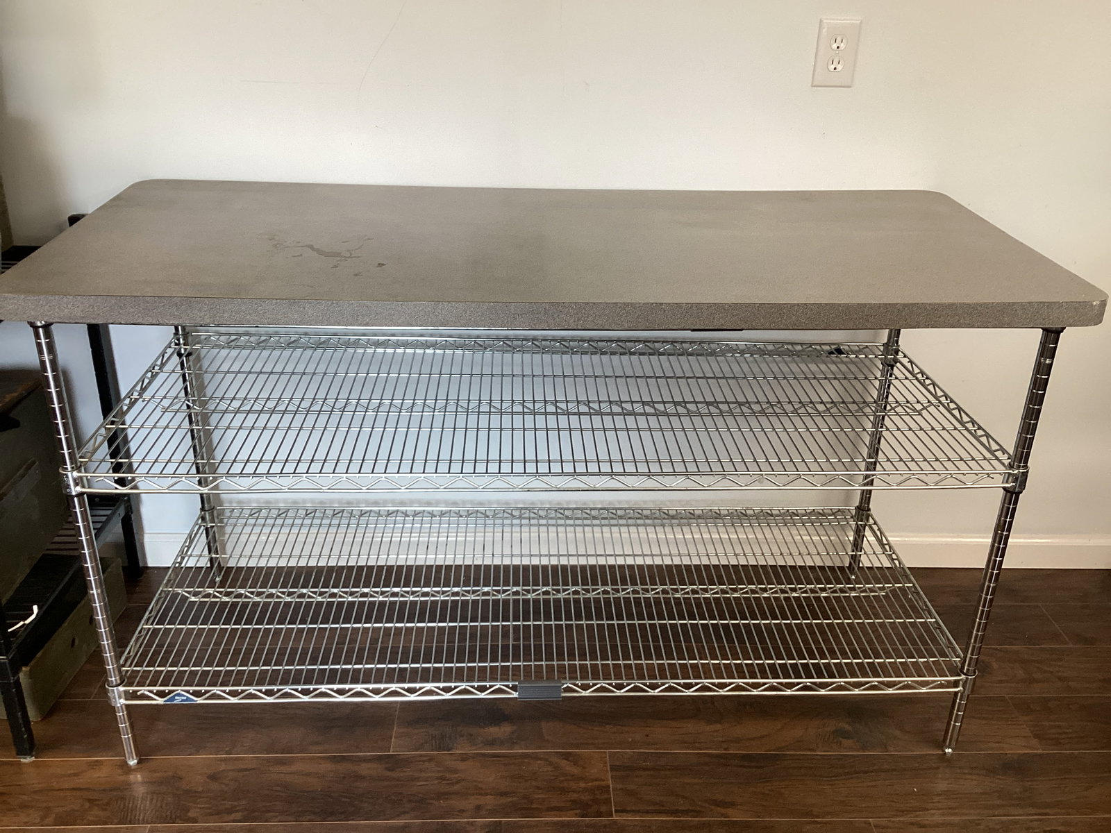 Metro Metal Shelf Unit with Removable Laminate Top: 63" w x 27" d x 35 1/2" h, SHIPPING UNAVAILABLE ON THIS LOT