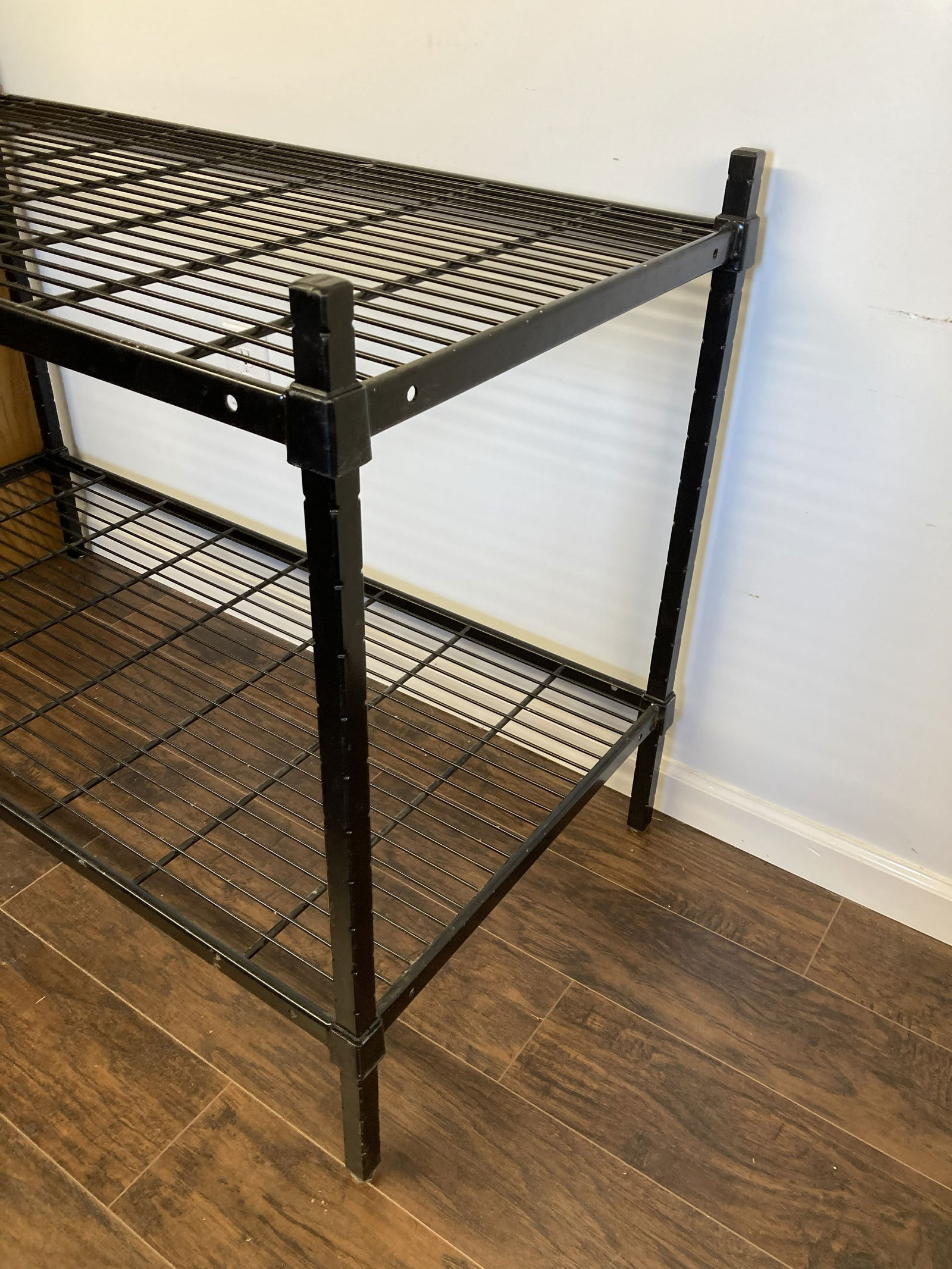 Two Tier Black Metal Shelf Unit - 2