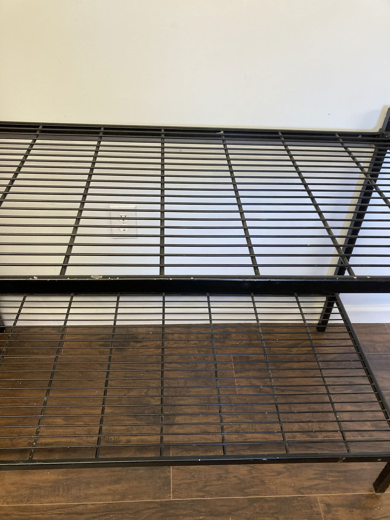 Two Tier Black Metal Shelf Unit - 5