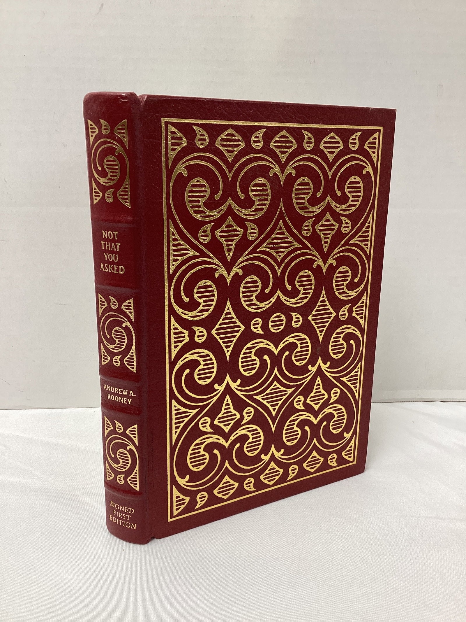 Easton Press Not That You Asked Signed First Edition Leather Bound Book: Signed by Author Andrew A. Rooney, please preview and see all photos for condition
