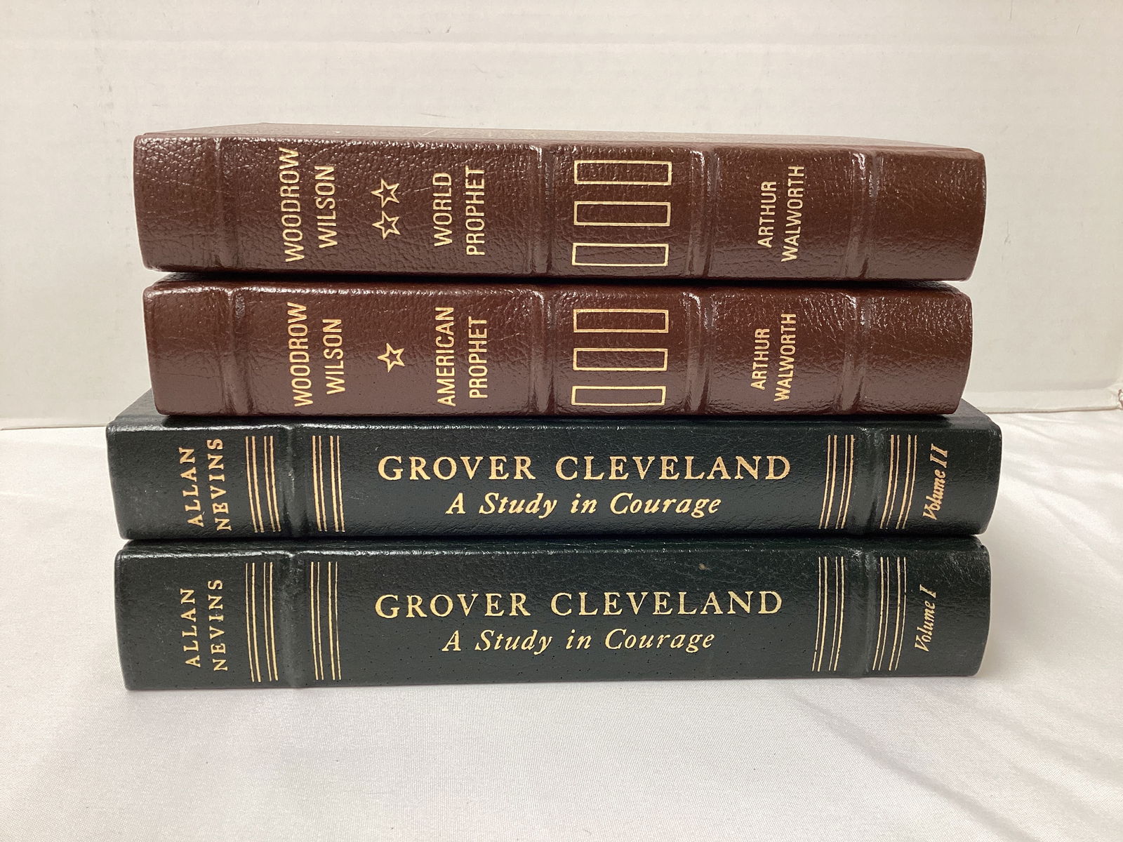 Four Easton Press Library of the Presidents Leather Bound Books: please preview and see all photos for condition