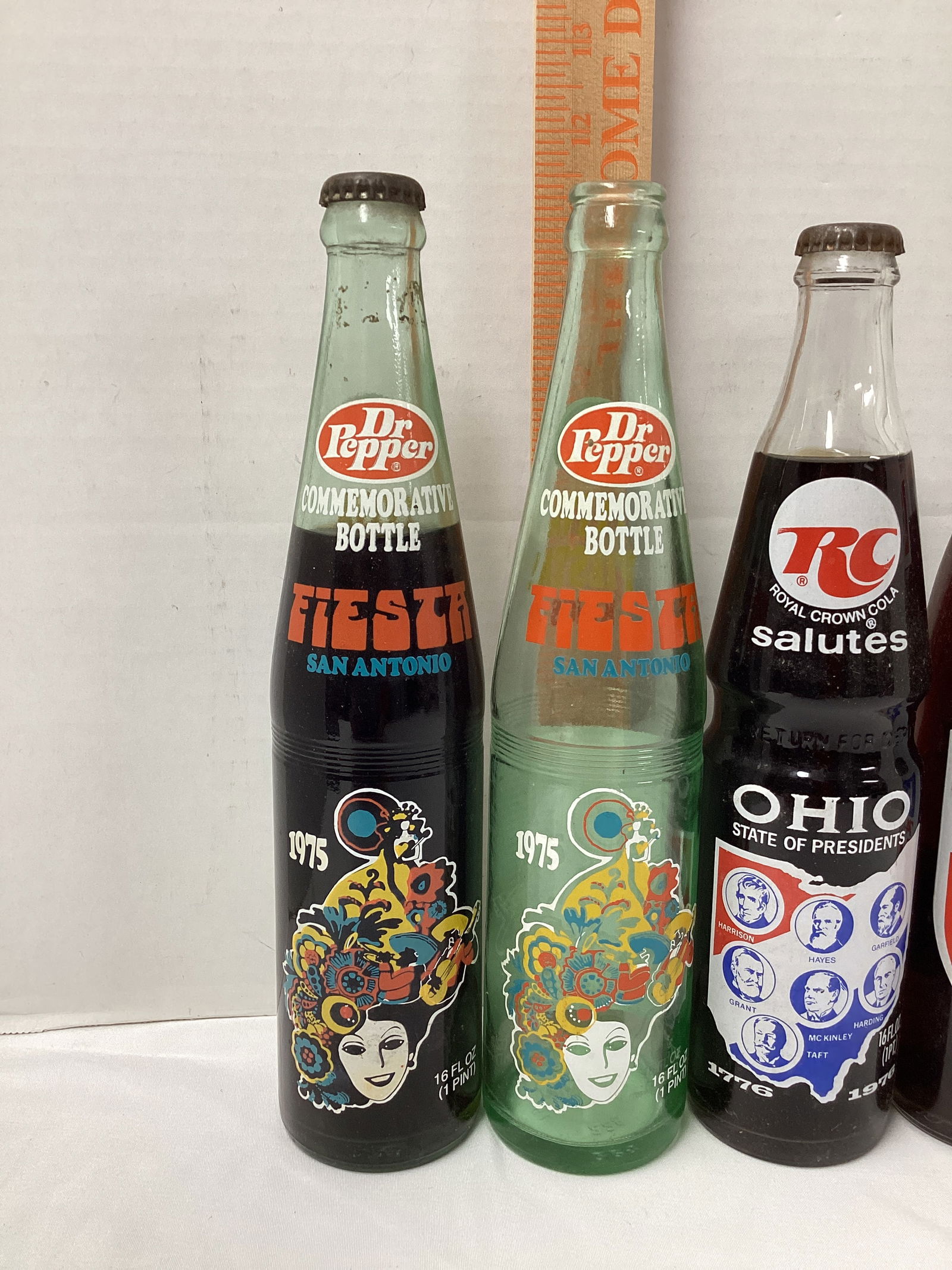Dr. Pepper, Pepsi, RC Cola, and Coca-Cola Commemorative Glass Bottles - 2