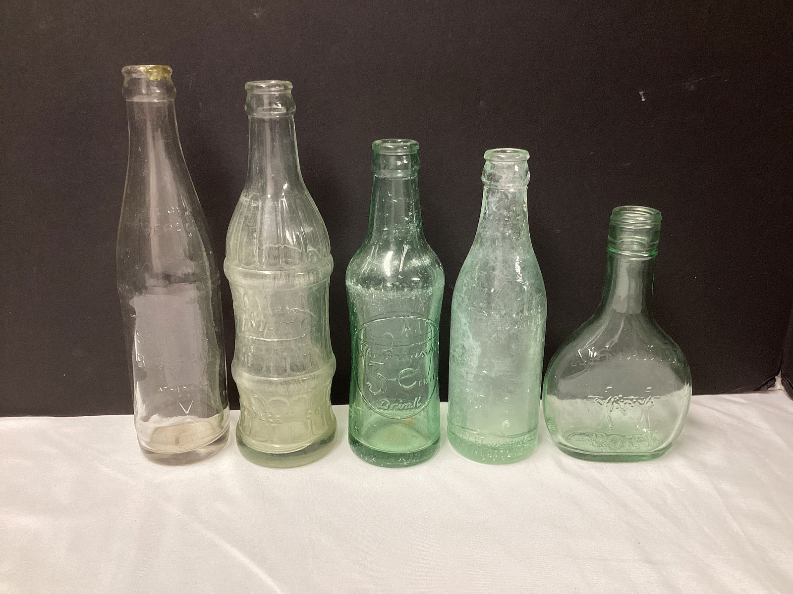 Five Vintage Glass Bottles (1 of 4)