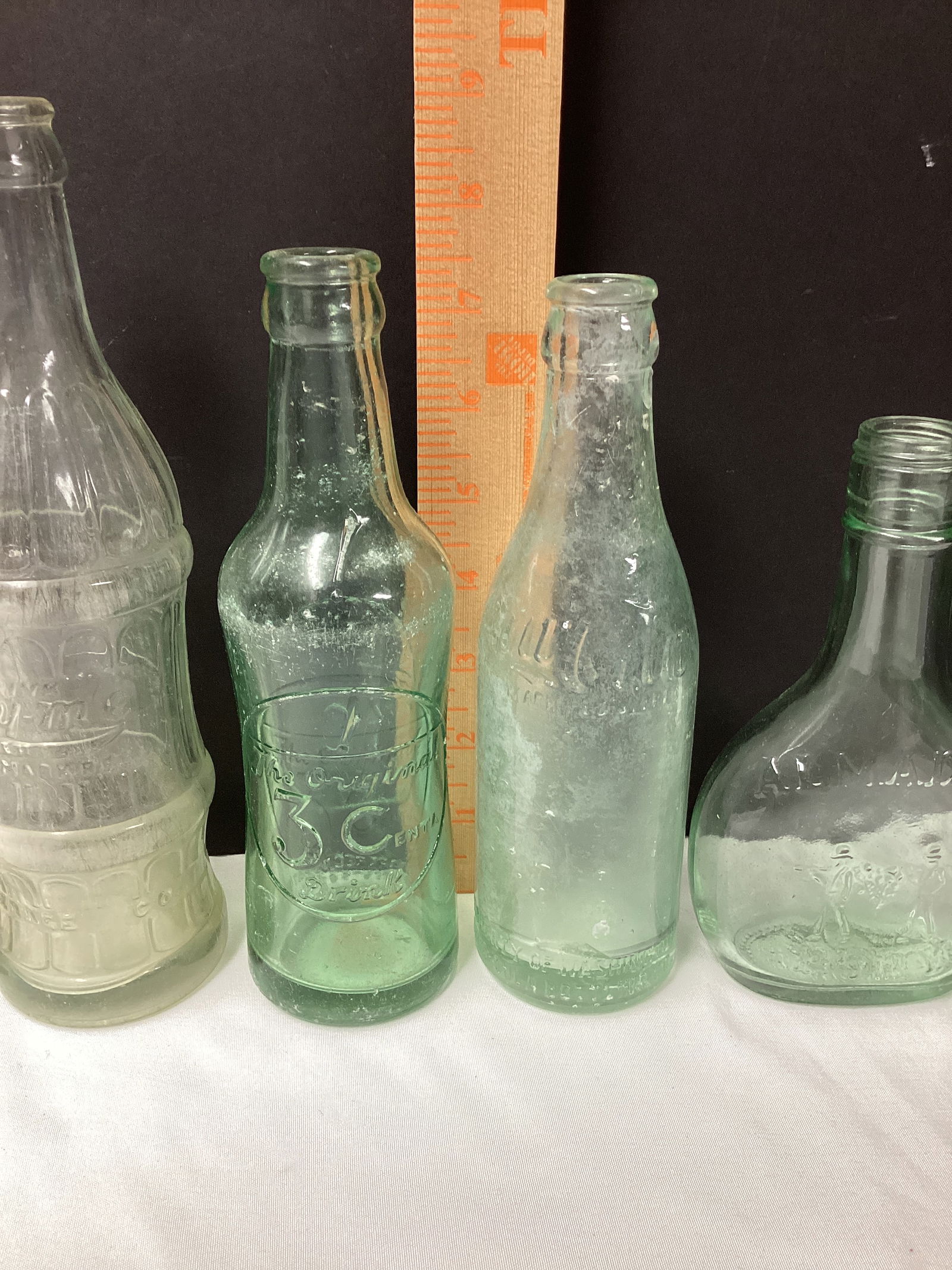 Five Vintage Glass Bottles - 3