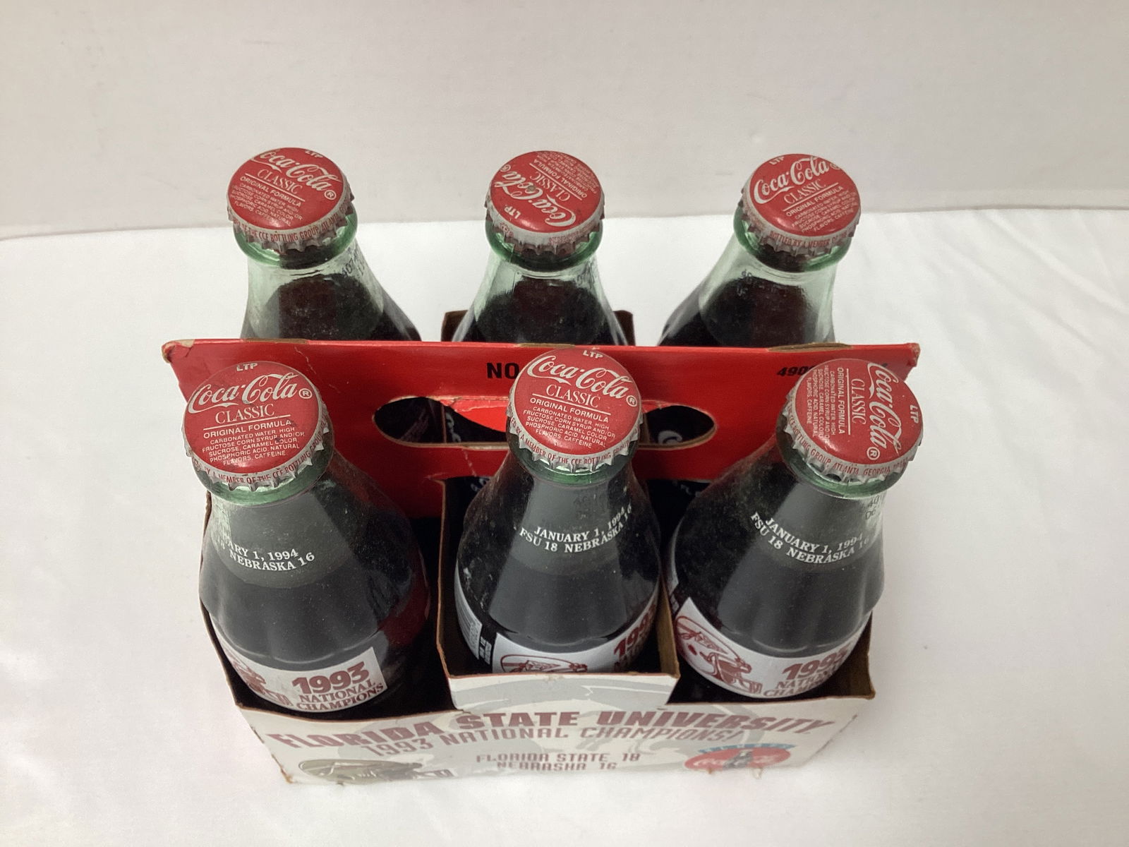 Florida State Seminoles 1993 National Champions Coca-Cola Six Bottle Set - 2