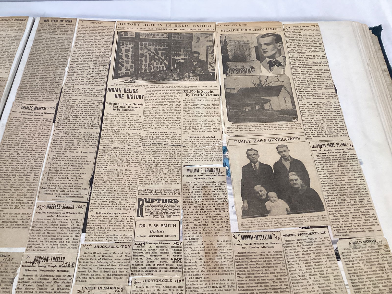 1920s-30s Newspaper Clipping Scrapbook in Large Tailoring Company Book - 10