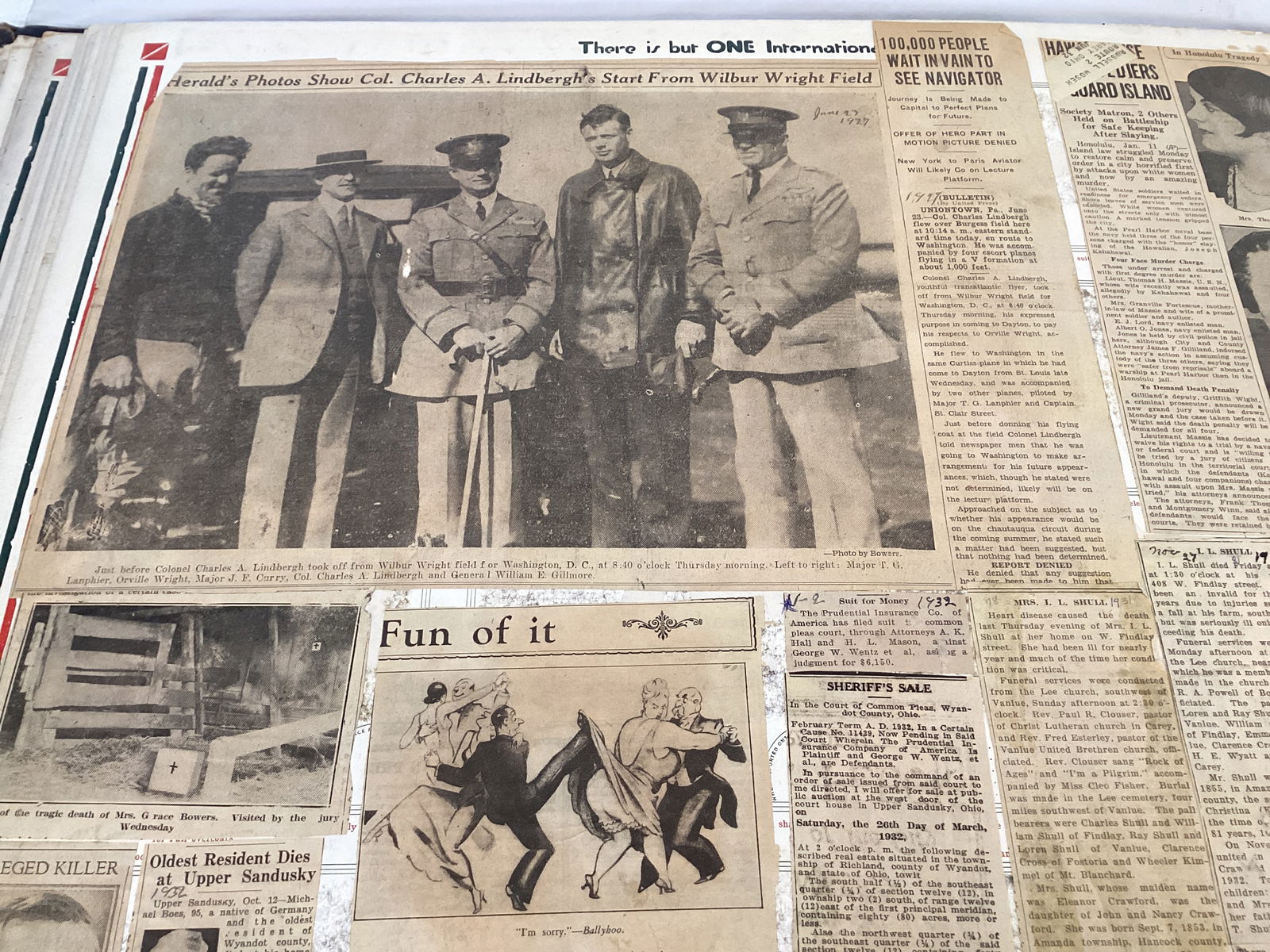 1920s-30s Newspaper Clipping Scrapbook in Large Tailoring Company Book - 11