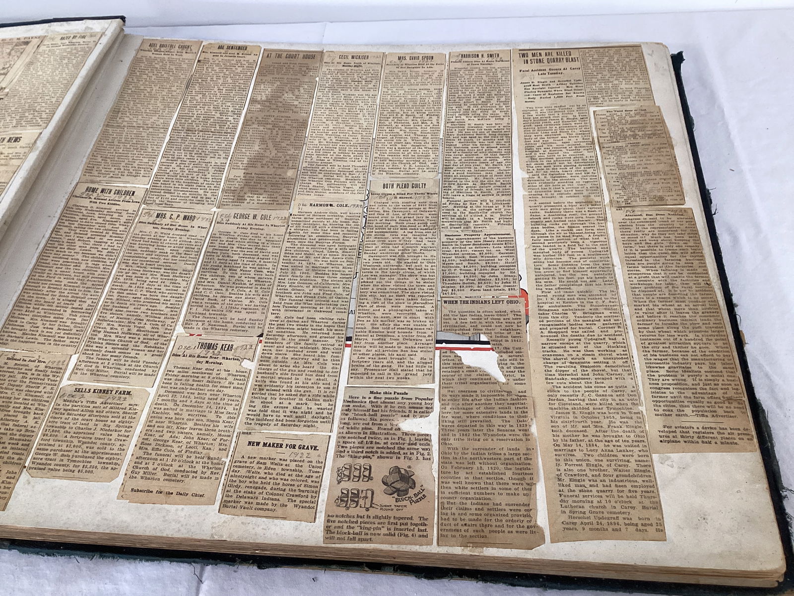 1920s-30s Newspaper Clipping Scrapbook in Large Tailoring Company Book - 5