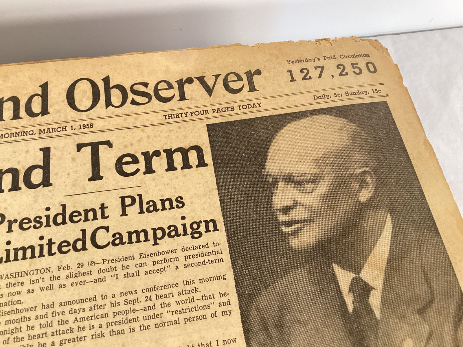 Raleigh, NC News and Observer March-April 1956 Bound Newspaper Book - 11