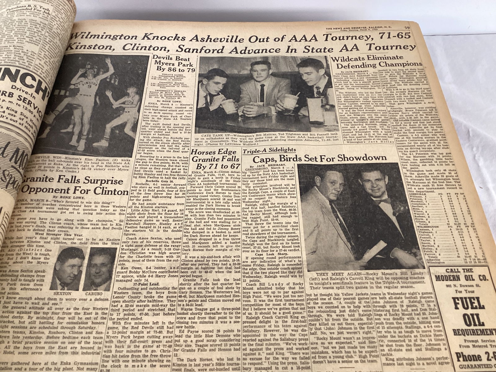 Raleigh, NC News and Observer March-April 1956 Bound Newspaper Book - 16