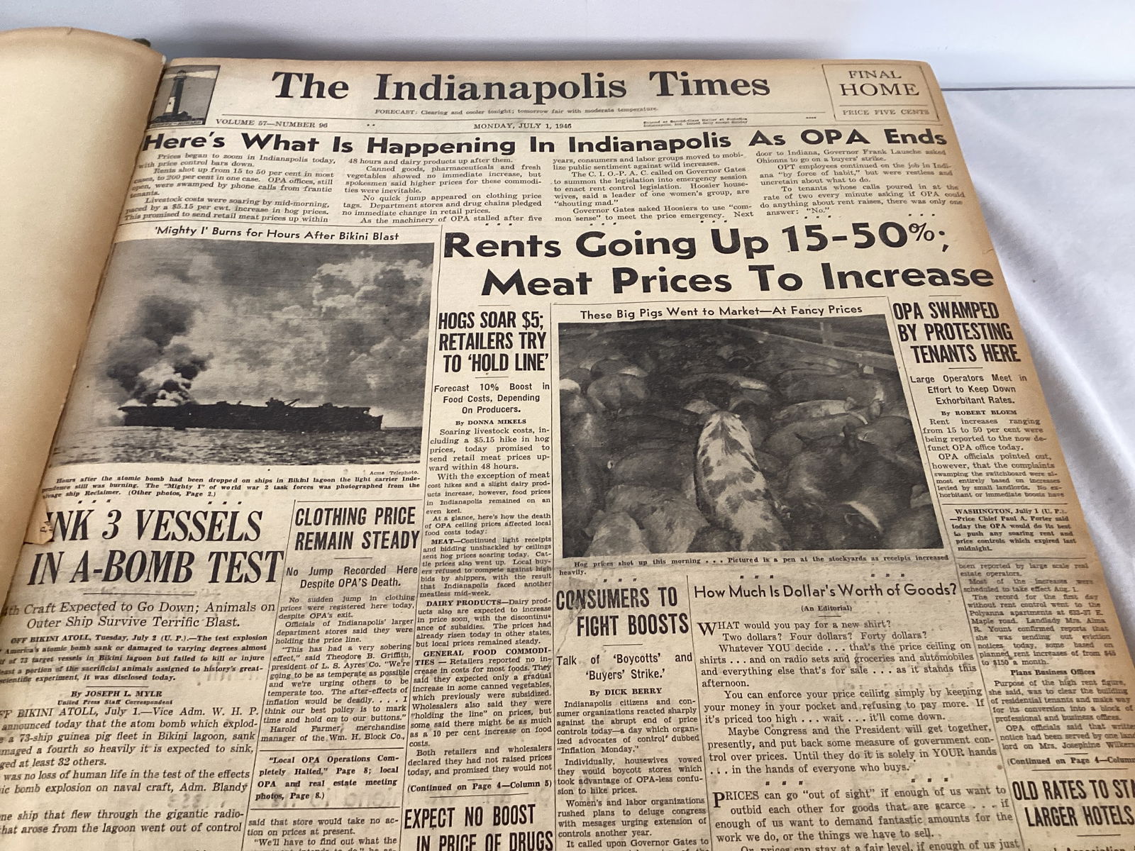Indianapolis Times July-August 1946 Bound Newspaper Book - 5