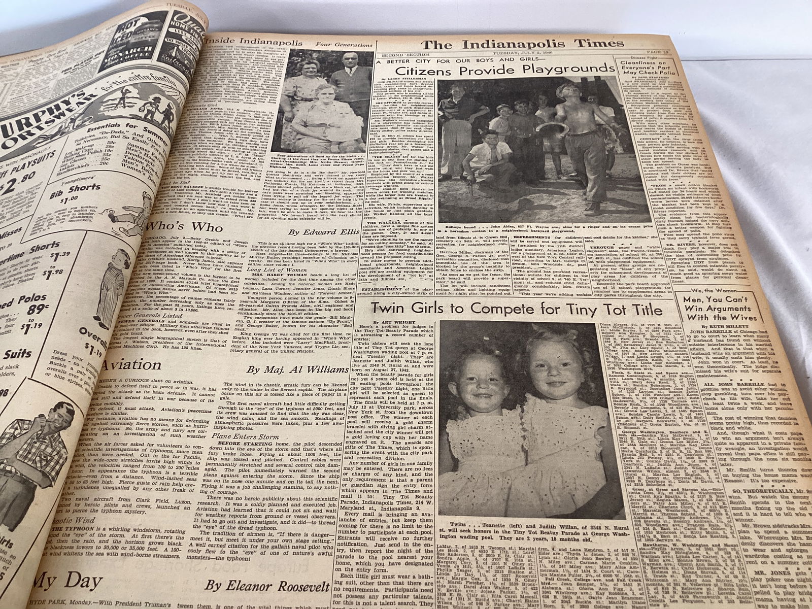 Indianapolis Times July-August 1946 Bound Newspaper Book - 7