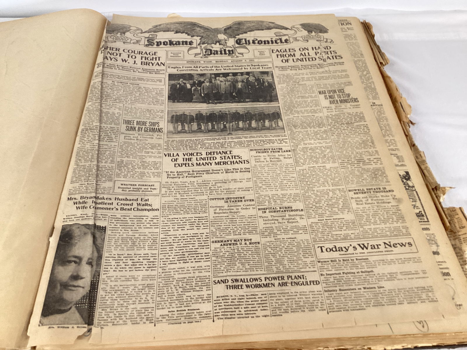 Spokane Daily Chronicle August 1915 Bound Newspaper Book - 7