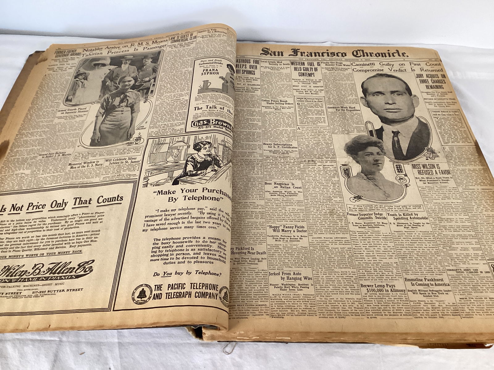 San Francisco Chronicle September 1913 Bound Newspaper Book - 9