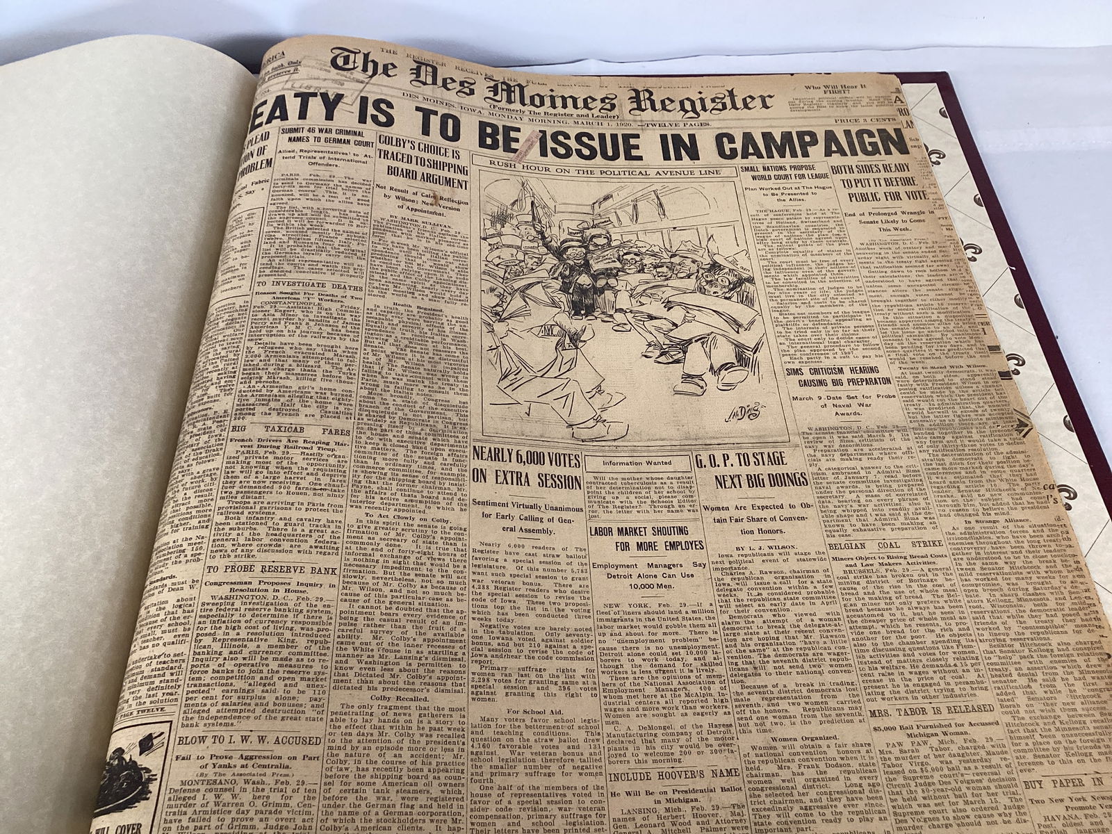The Des Moines Register March 1, 1920 Bound Newspaper Book - 7