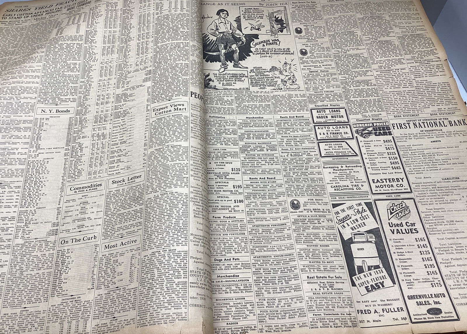 Greenville News October 1938 Bound Newspaper Book and Individual Local Area Newspapers - 5