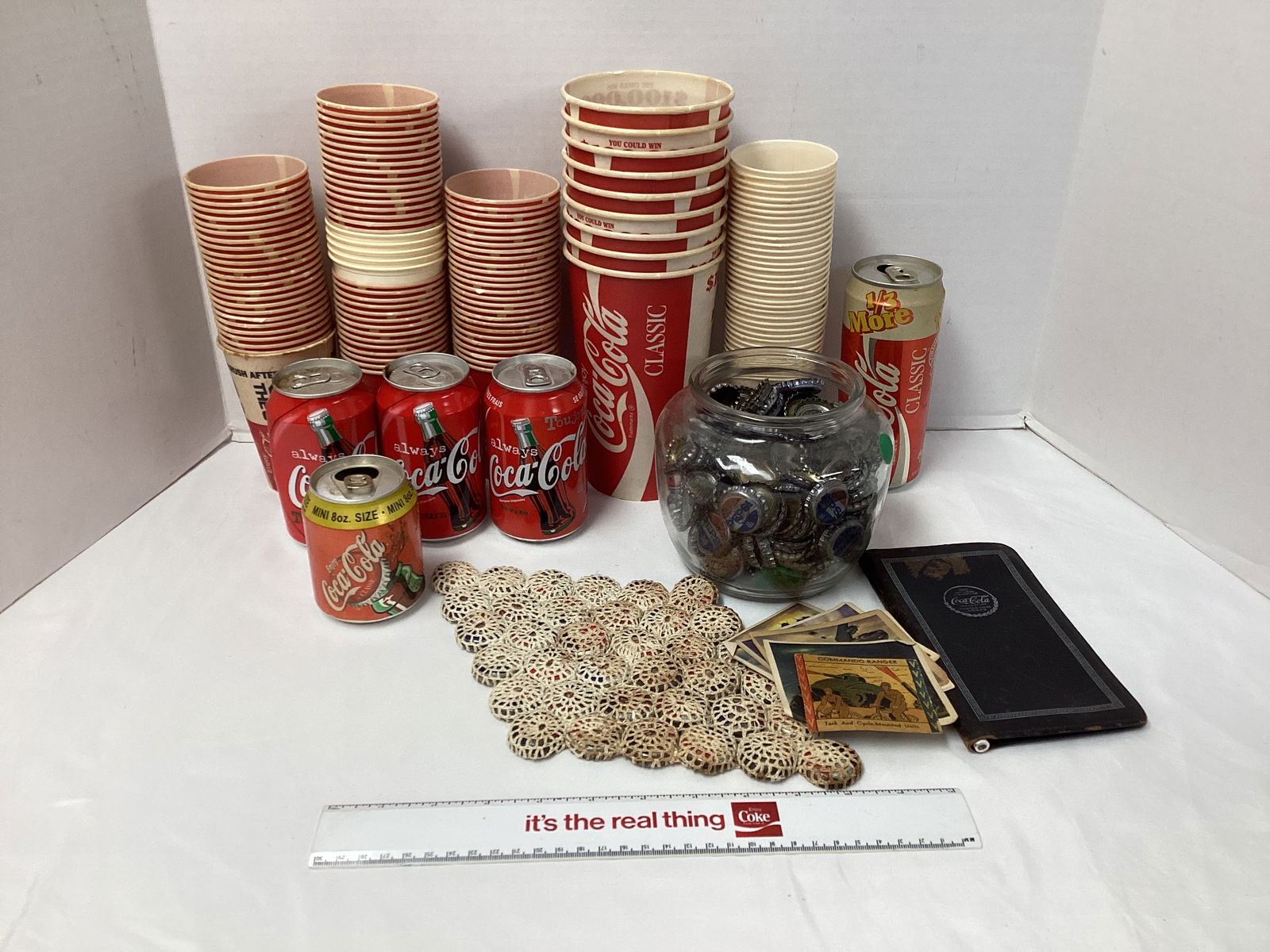 Coca-Cola and Pepsi Cups, Cans, Bottle Caps, and More: shipping unavailable for this lot