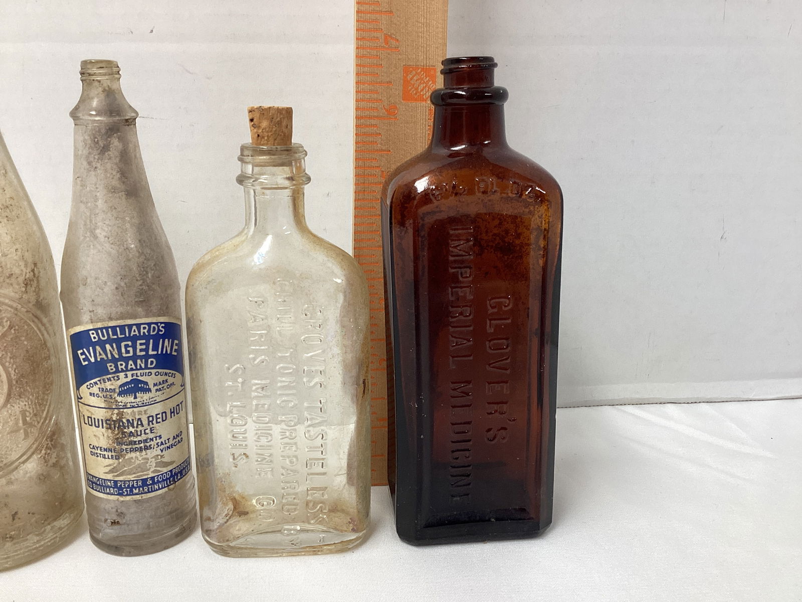 Four Vintage Glass Bottles - 3