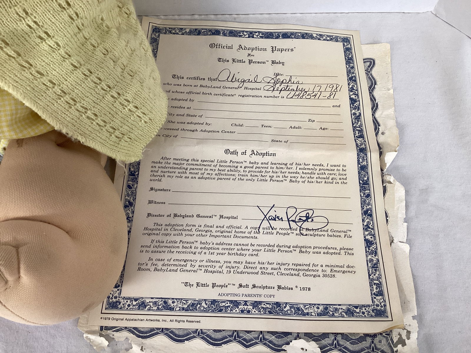 Cabbage Patch Doll with Adoption Papers - 4