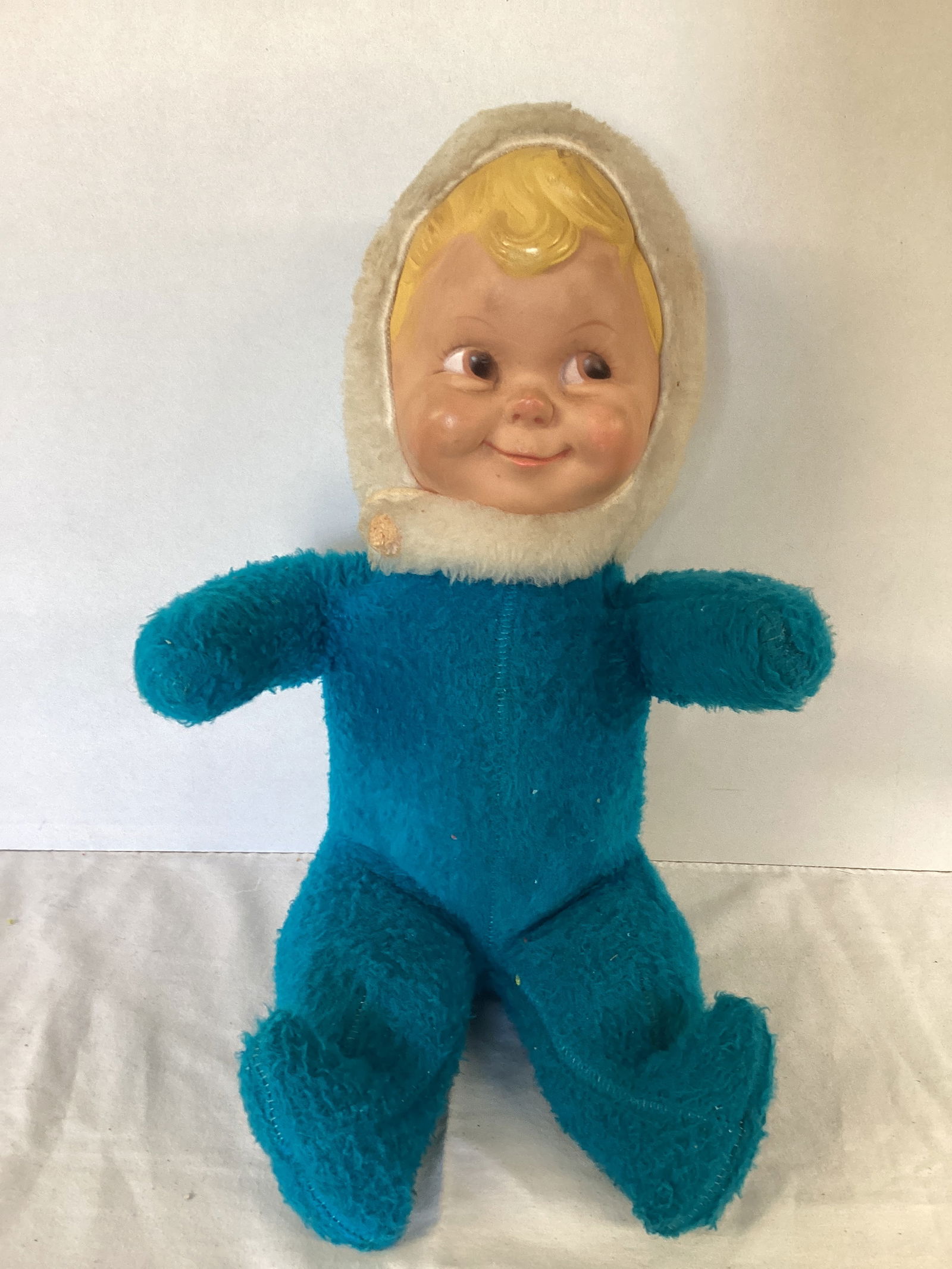 Vintage Musical Plush Doll with Rubber Face (1 of 5)