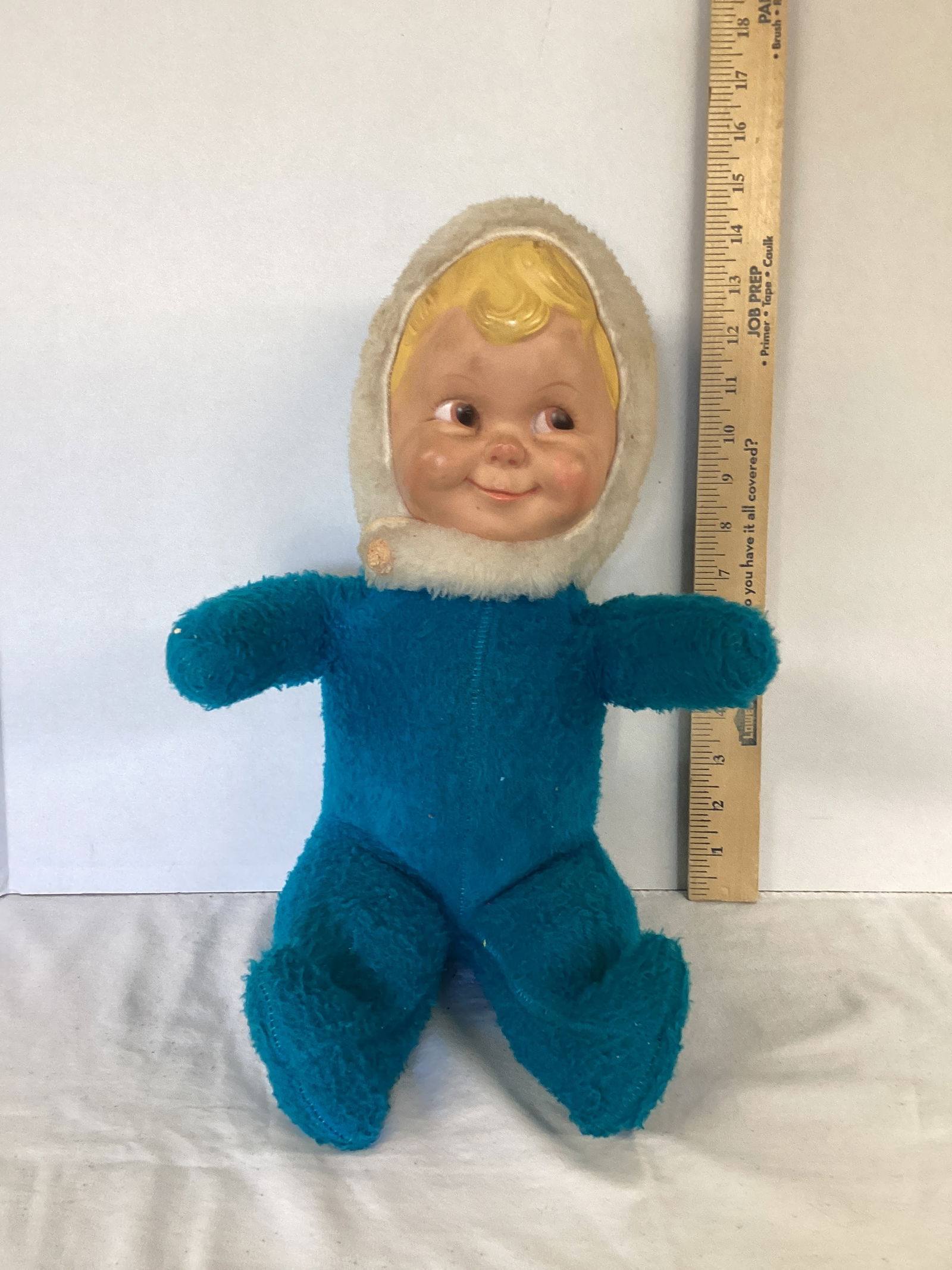 Vintage Musical Plush Doll with Rubber Face - 5
