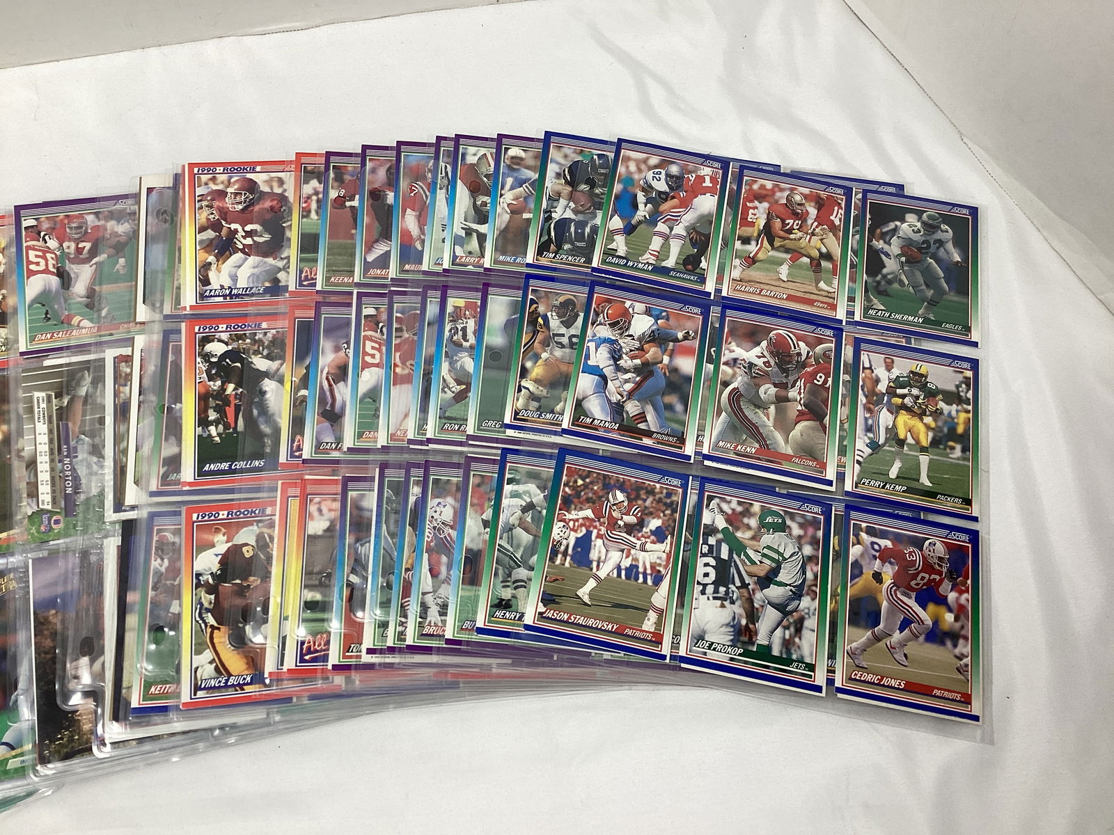 Binder Sheets of NFL Trading Cards - 2
