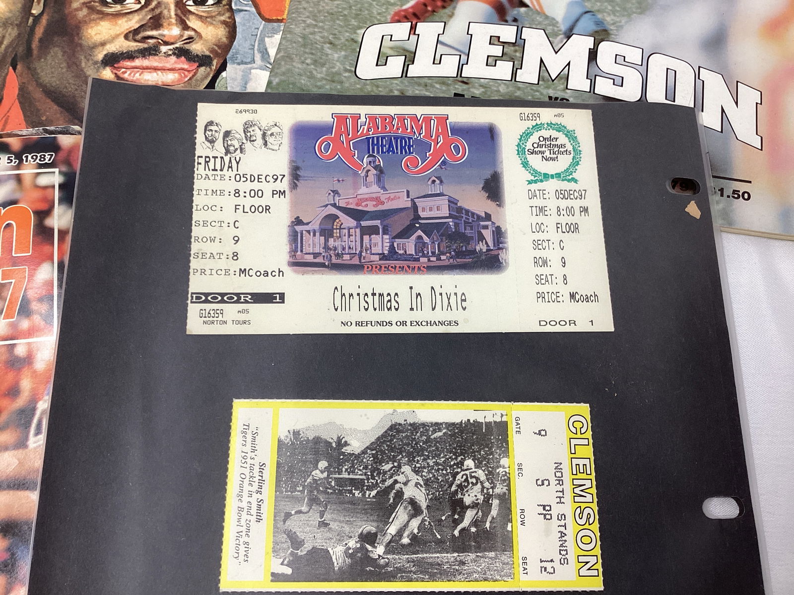Clemson Tigers Football Programs and Ticket Stubs - 3