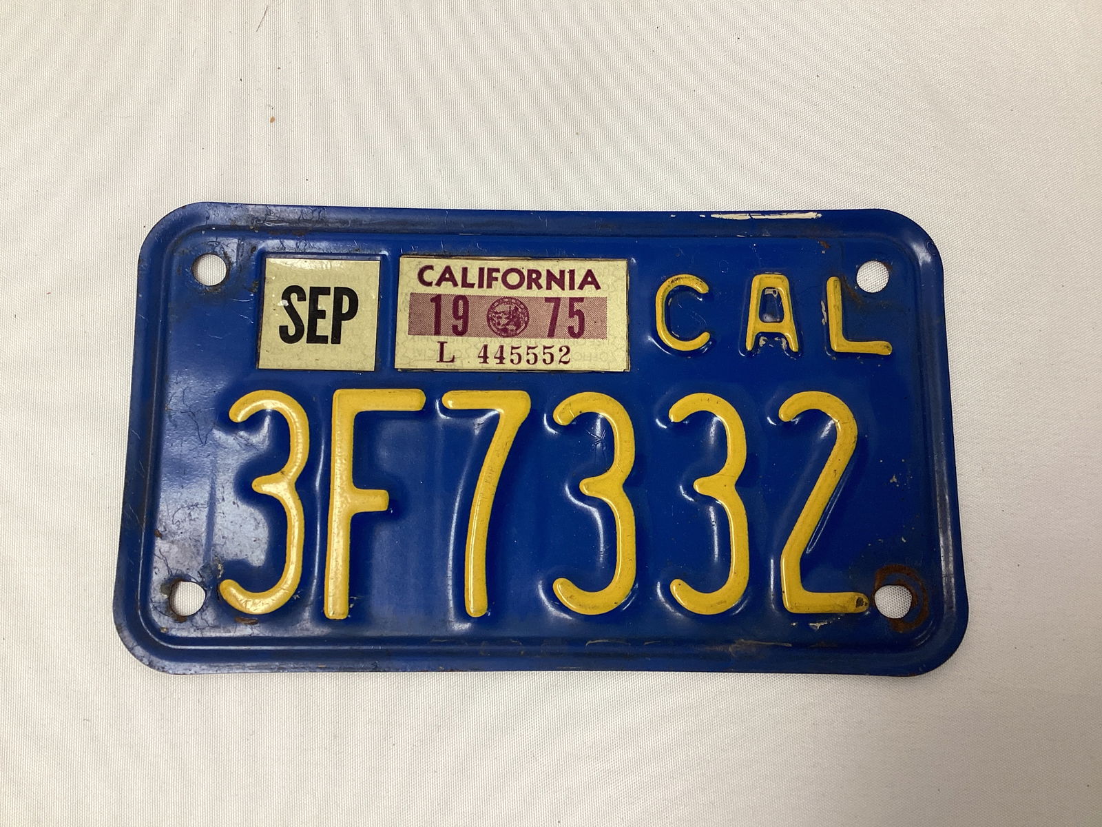 California Motorcycle License Plate (1 of 2)