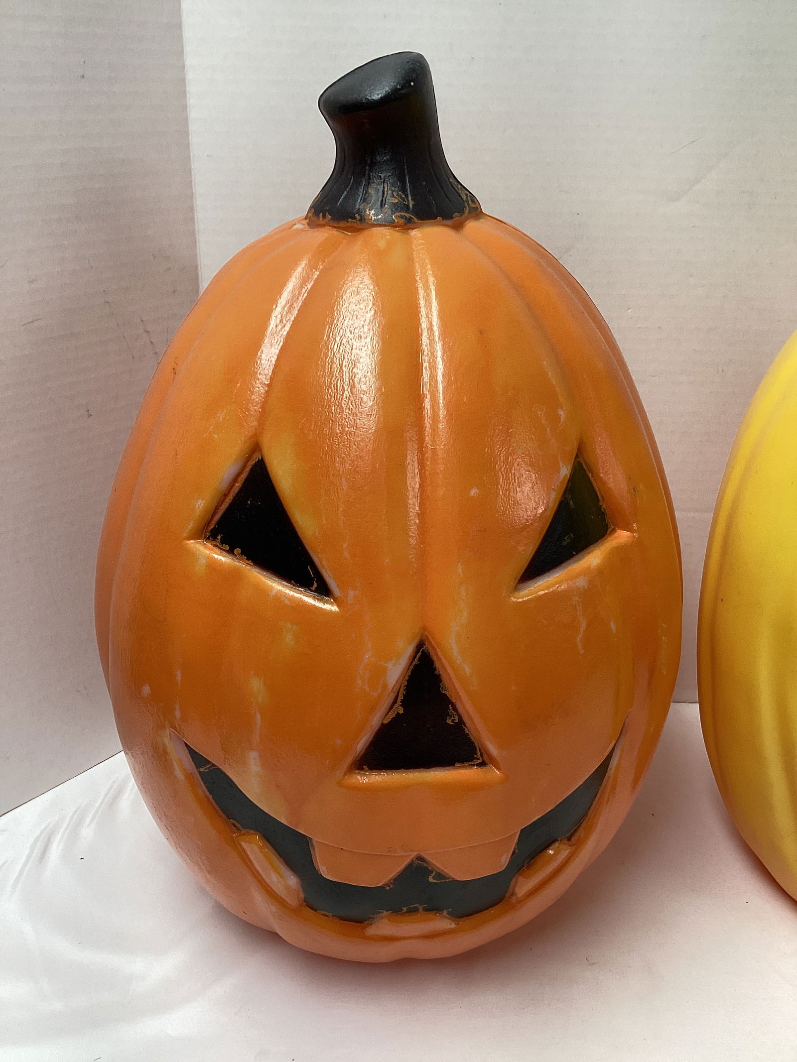 Two Blow Mold Halloween Jack-o-Lanterns - 2