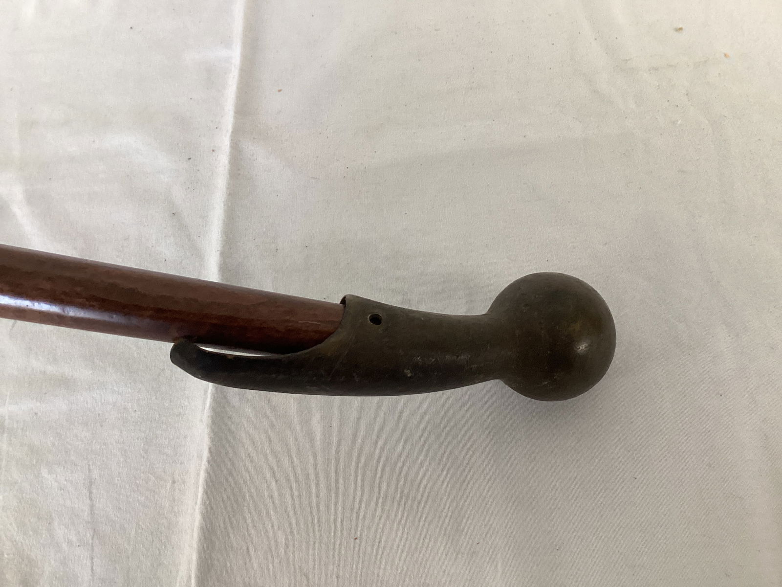 Walking Cane with Dog's Head Handle and Metal Base - 5