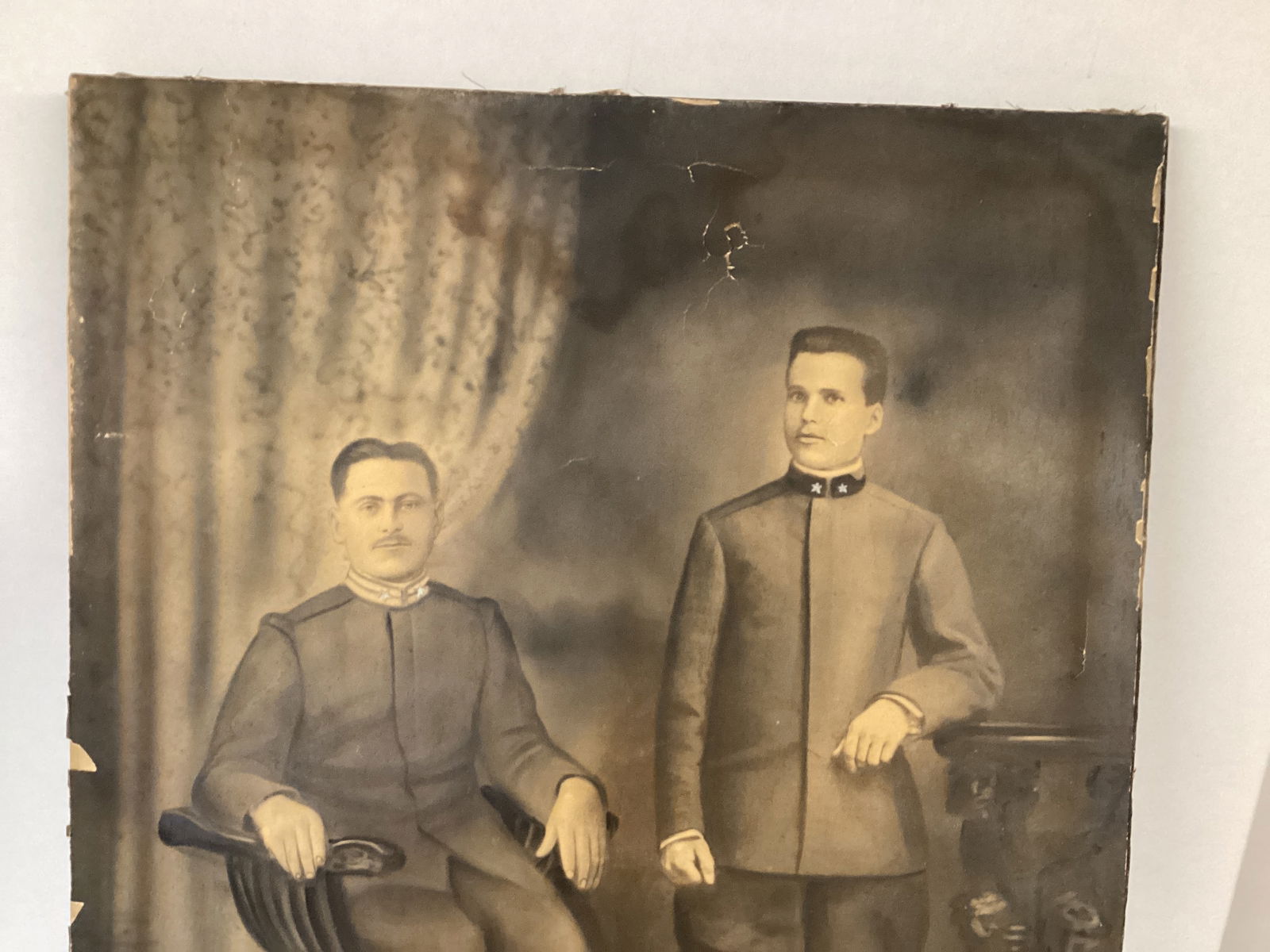 Antique Drawing of Soldiers Mounted on Stretched Canvas - 2